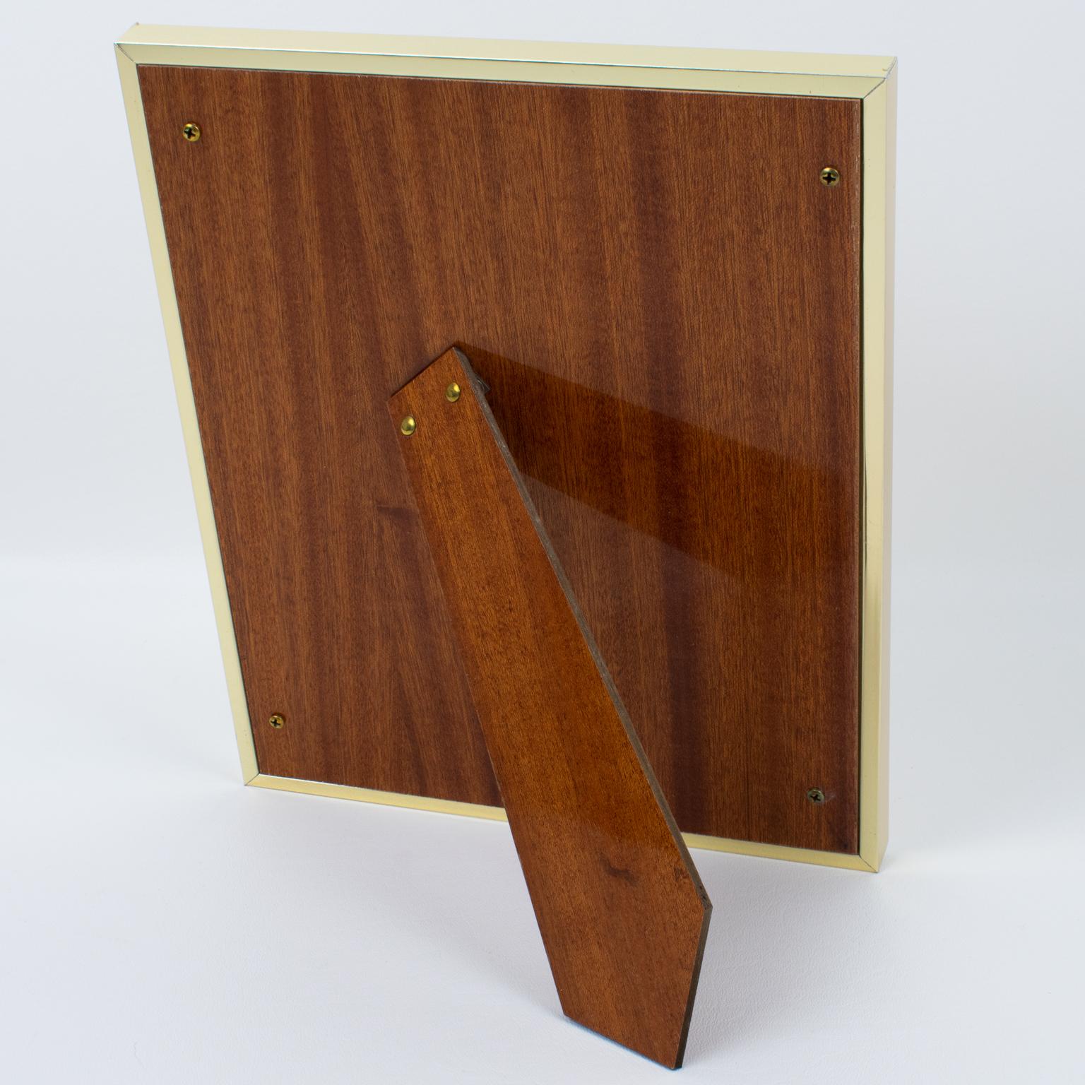 Bilderrahmen aus Holz und Metall von Montagnani, Italien, Mitte des Jahrhunderts (Italienisch) im Angebot