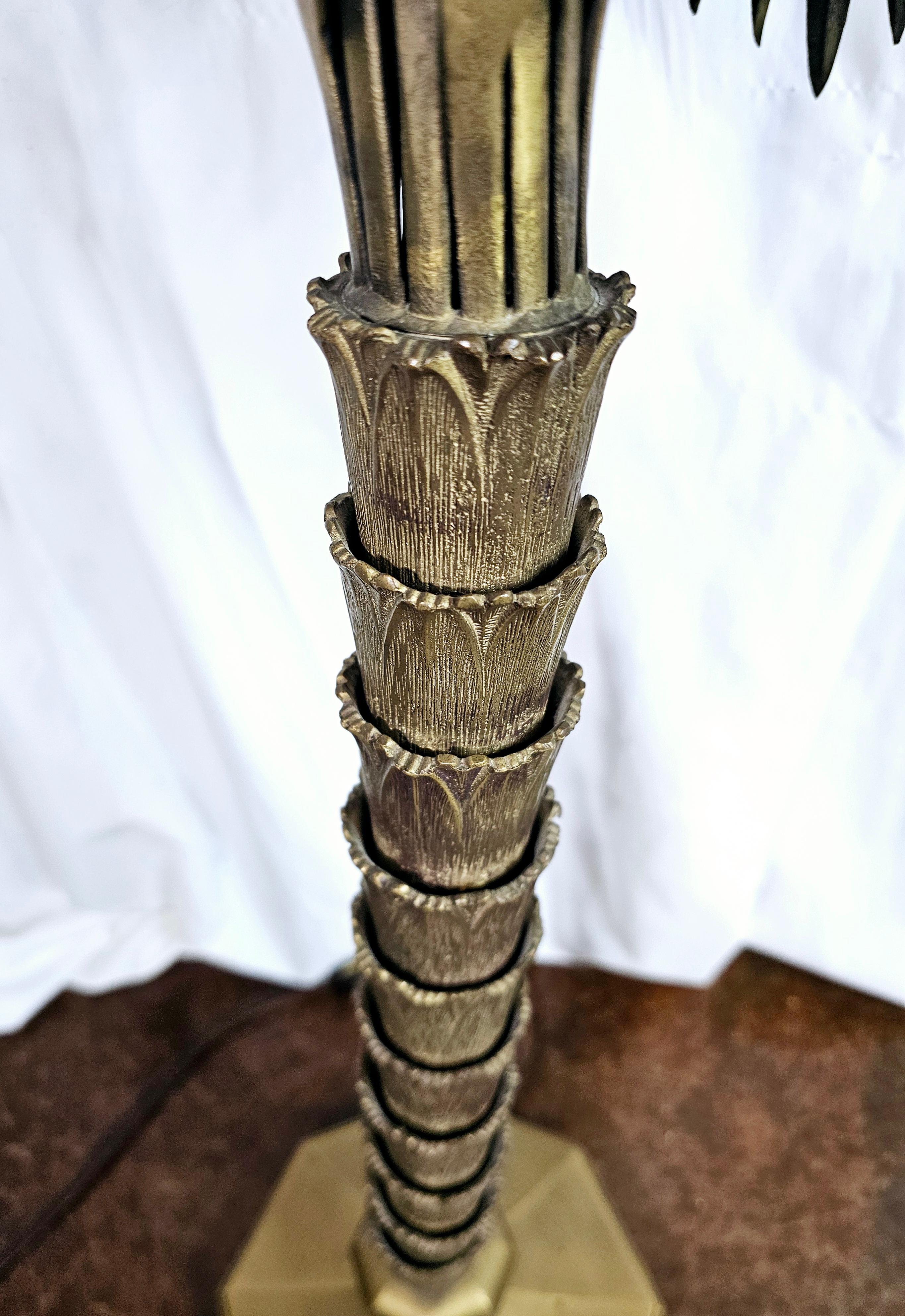 Monumentale Palmen-Tischlampe aus Messing von Chapman aus der Mitte des Jahrhunderts  im Angebot 9