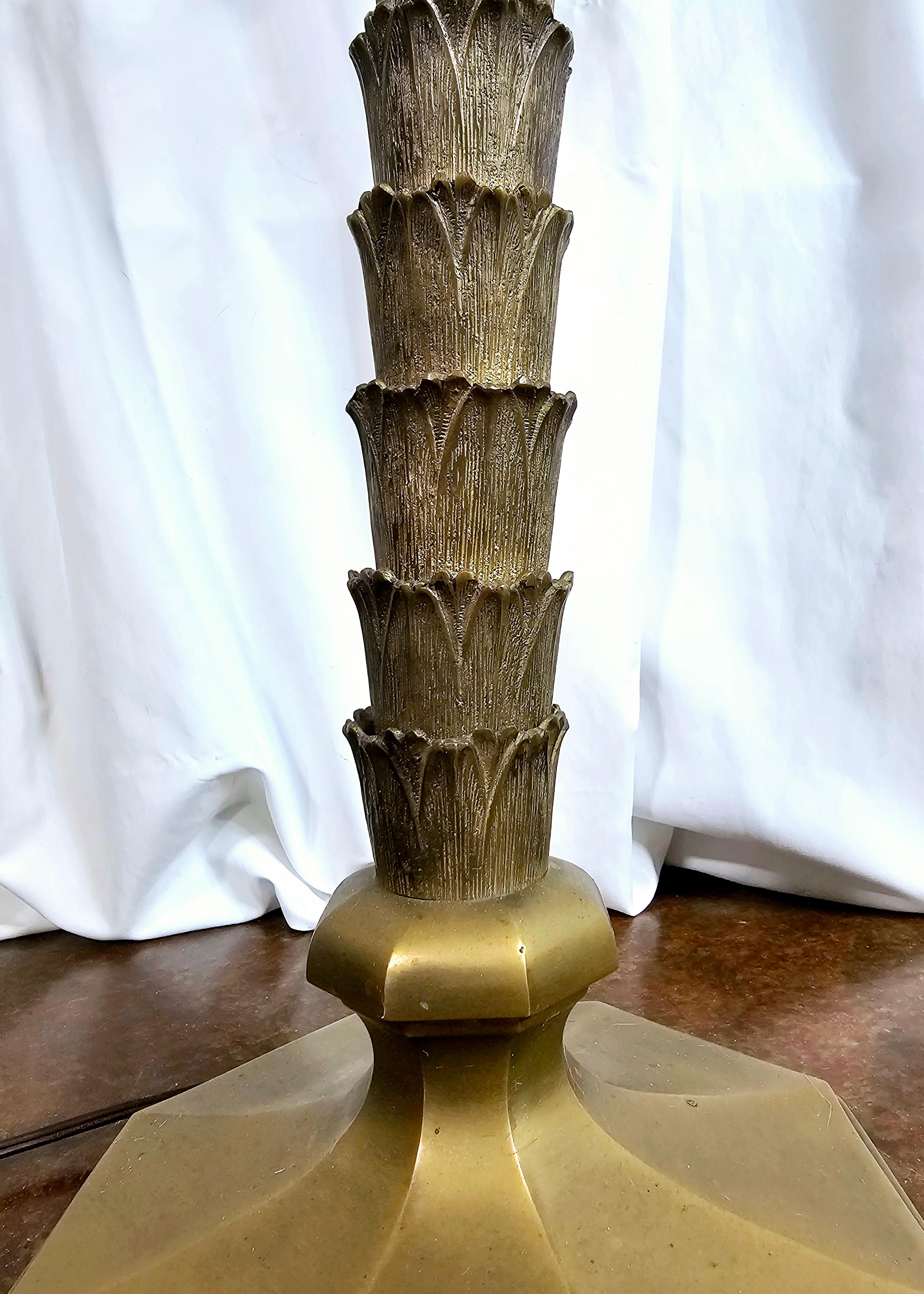 Mid Century Monumental Brass Palm Tree Table Lamp by Chapman  For Sale 4