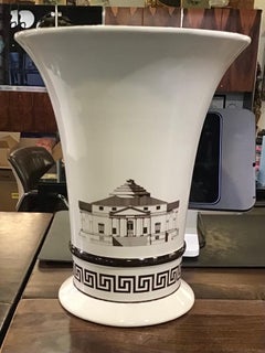 Mid-Century Monumental Ceramic Vase in the Style of Piero Fornasetti