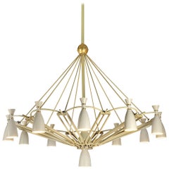 Lampadario monumentale in stile Mid-Century in metallo laccato, 300 cm/118,11 pollici