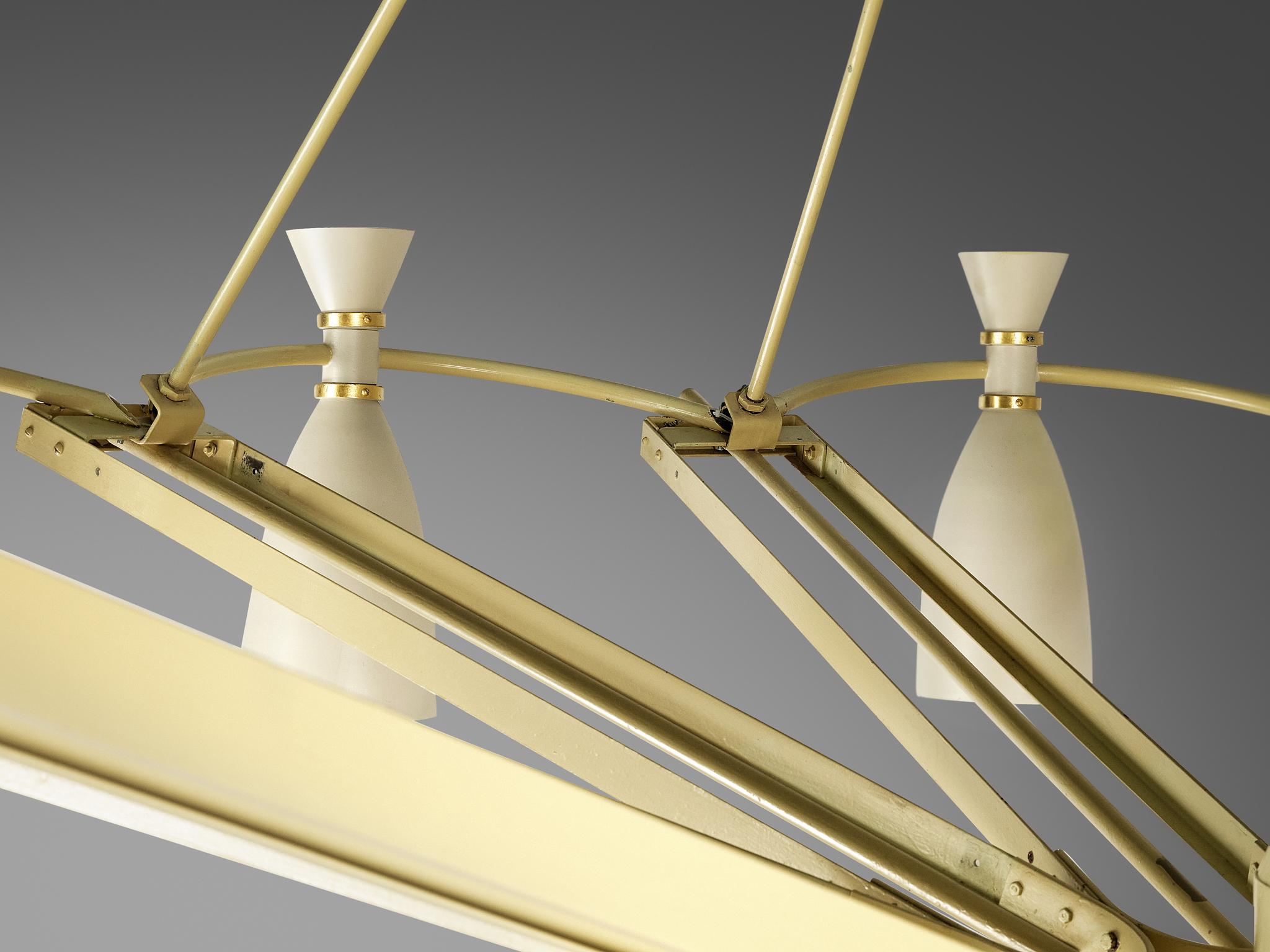 Mid-Century Monumental Chandelier in Lacquered Metal 300 cm/118 in. For Sale 4