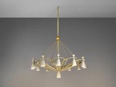 Mid-Century Monumental Chandelier in Lacquered Metal 300 cm/118 in.