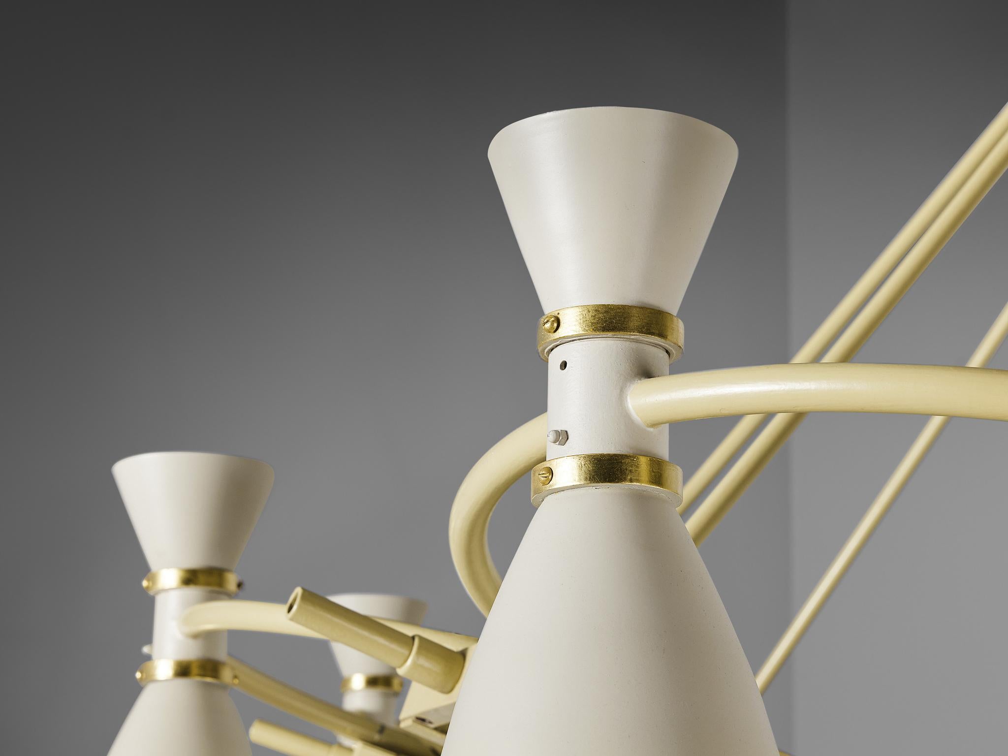 Mid-20th Century Mid-Century Monumental Chandelier in Lacquered Metal 300 cm/118 in. For Sale