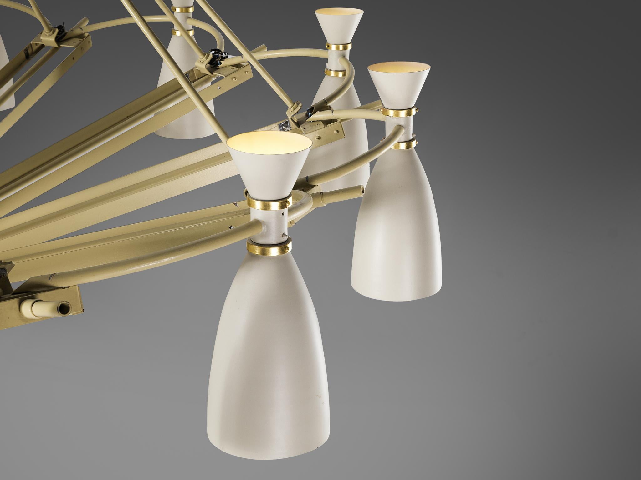 Mid-Century Monumental Chandelier in Lacquered Metal 300 cm/118 in. For Sale 1
