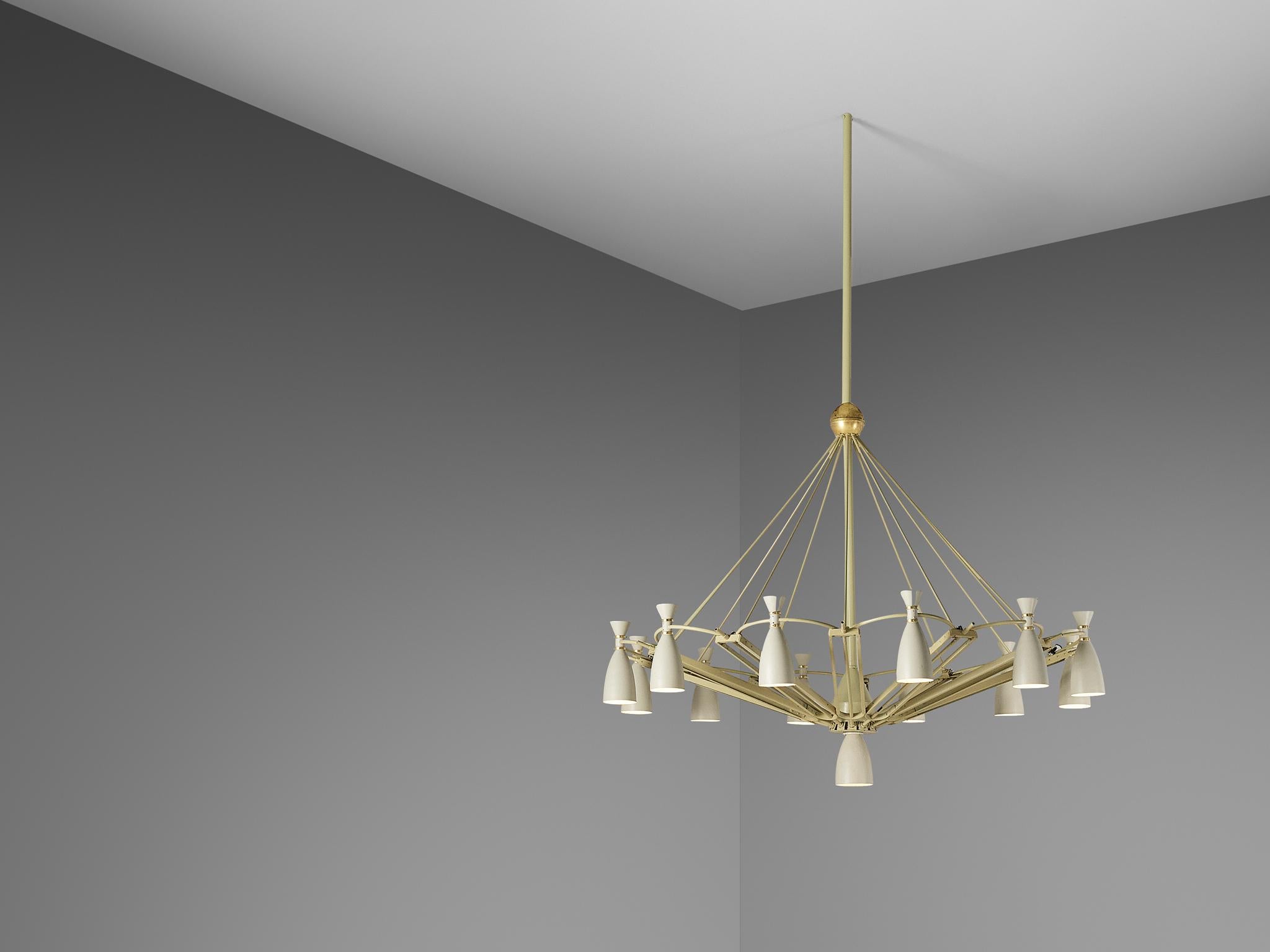Mid-Century Monumental Chandelier in Lacquered Metal 300 cm/118 in. For Sale 2