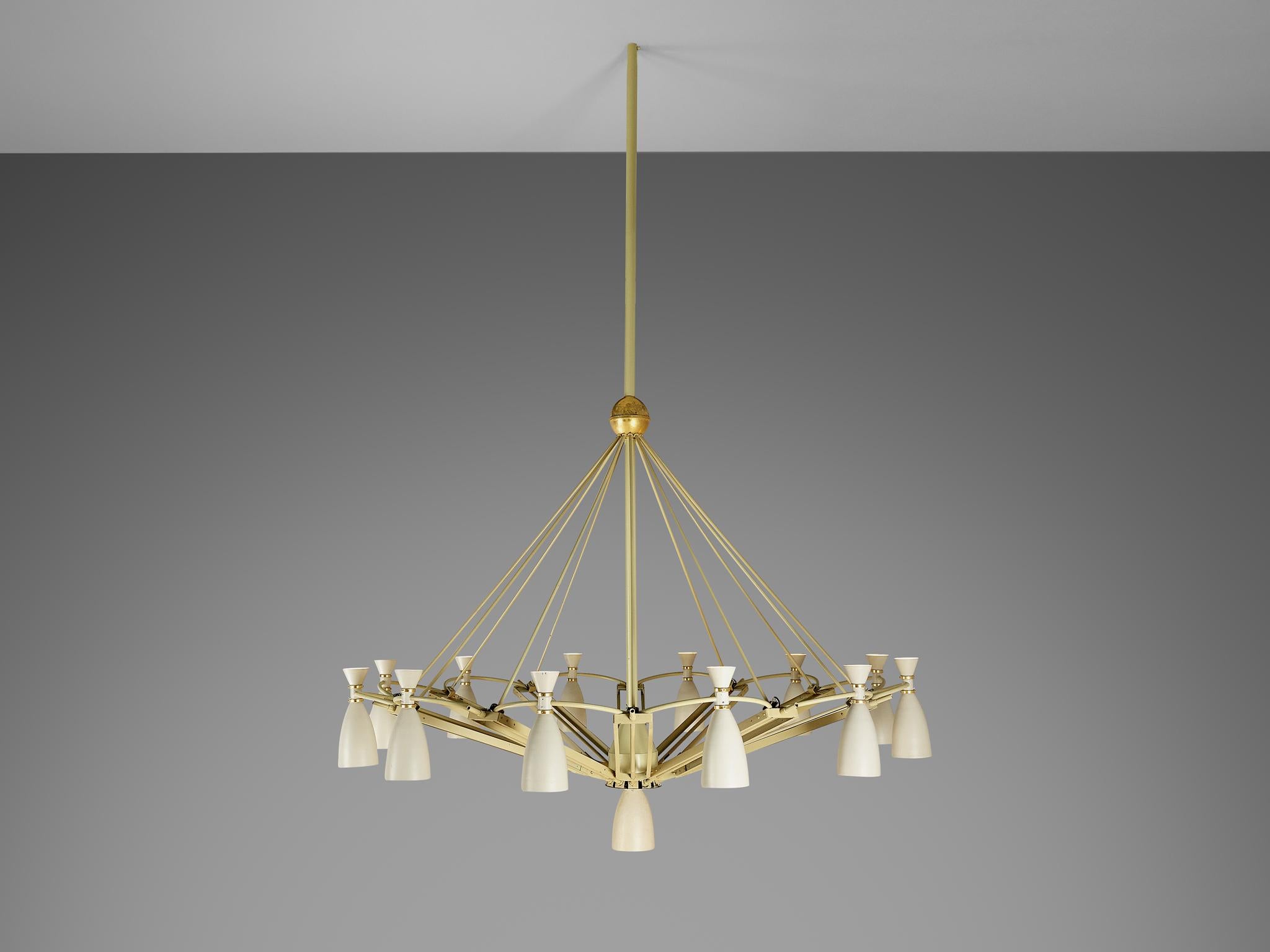 Mid-Century Monumental Chandelier in Lacquered Metal 300 cm/118 in. For Sale 3