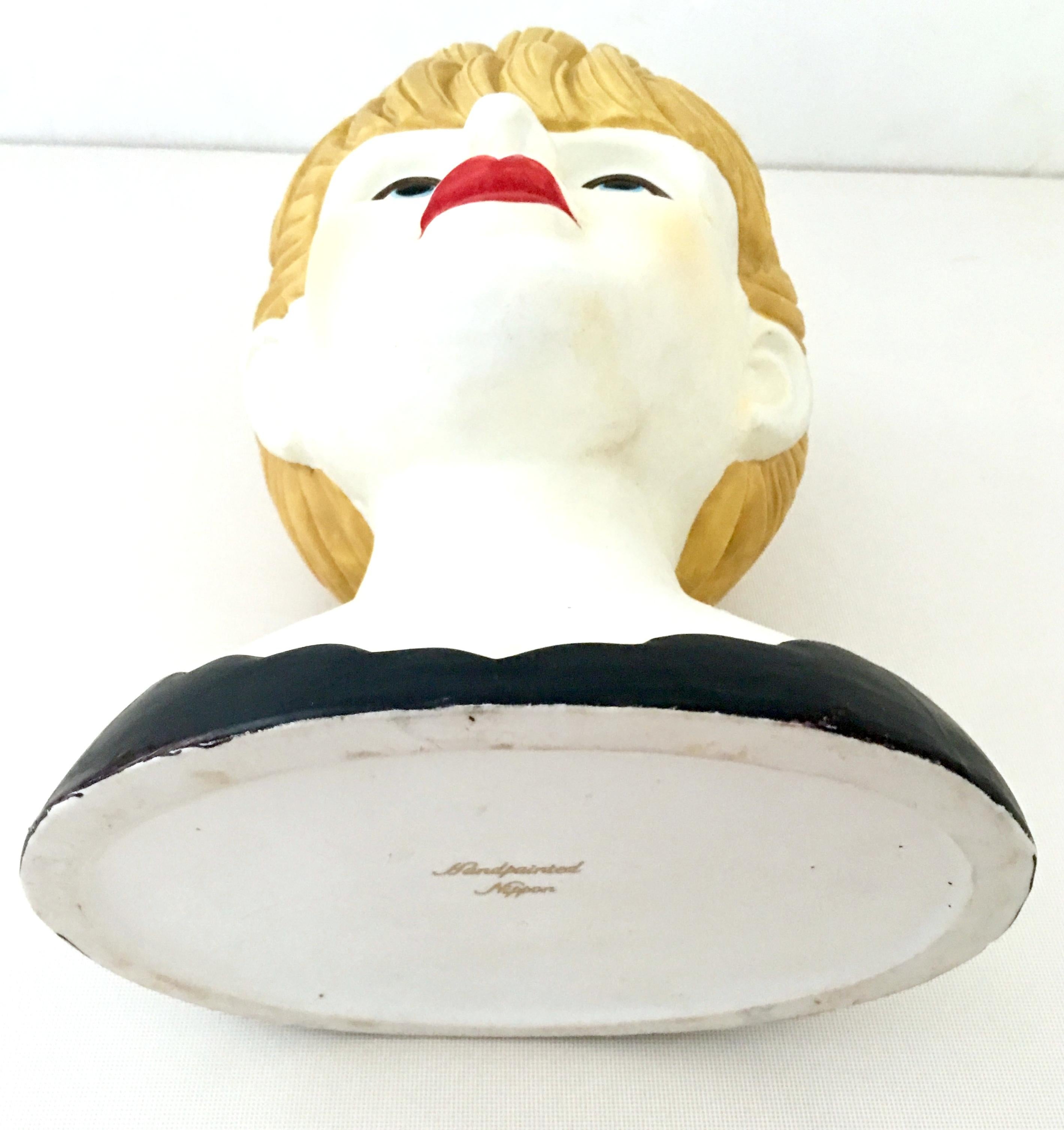Mid-Century Monumental Japanese Bisque Hand Painted 