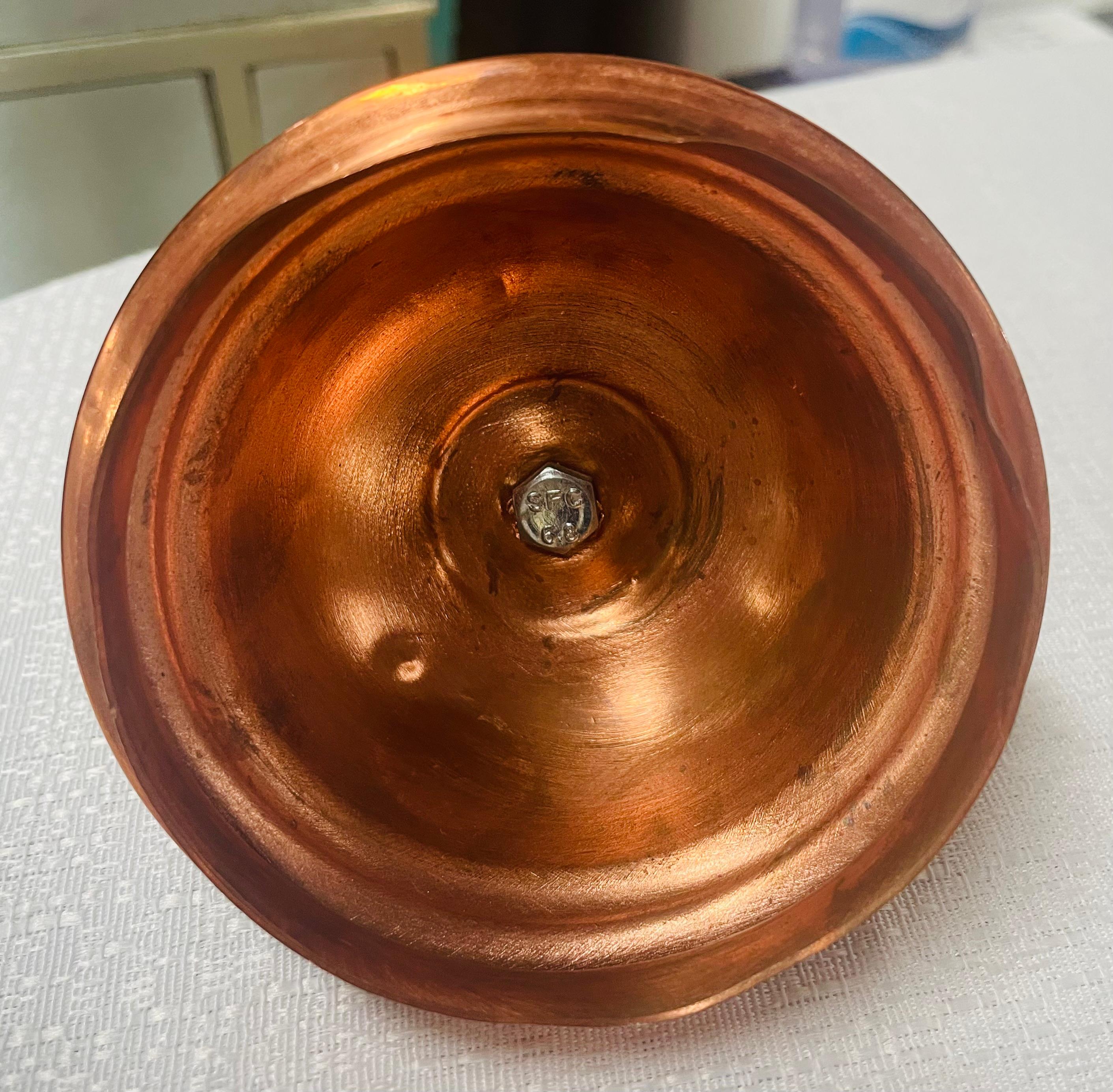 20th Century Mid-Century Moorish Brass and Copper Tea Pot on Kettle  For Sale