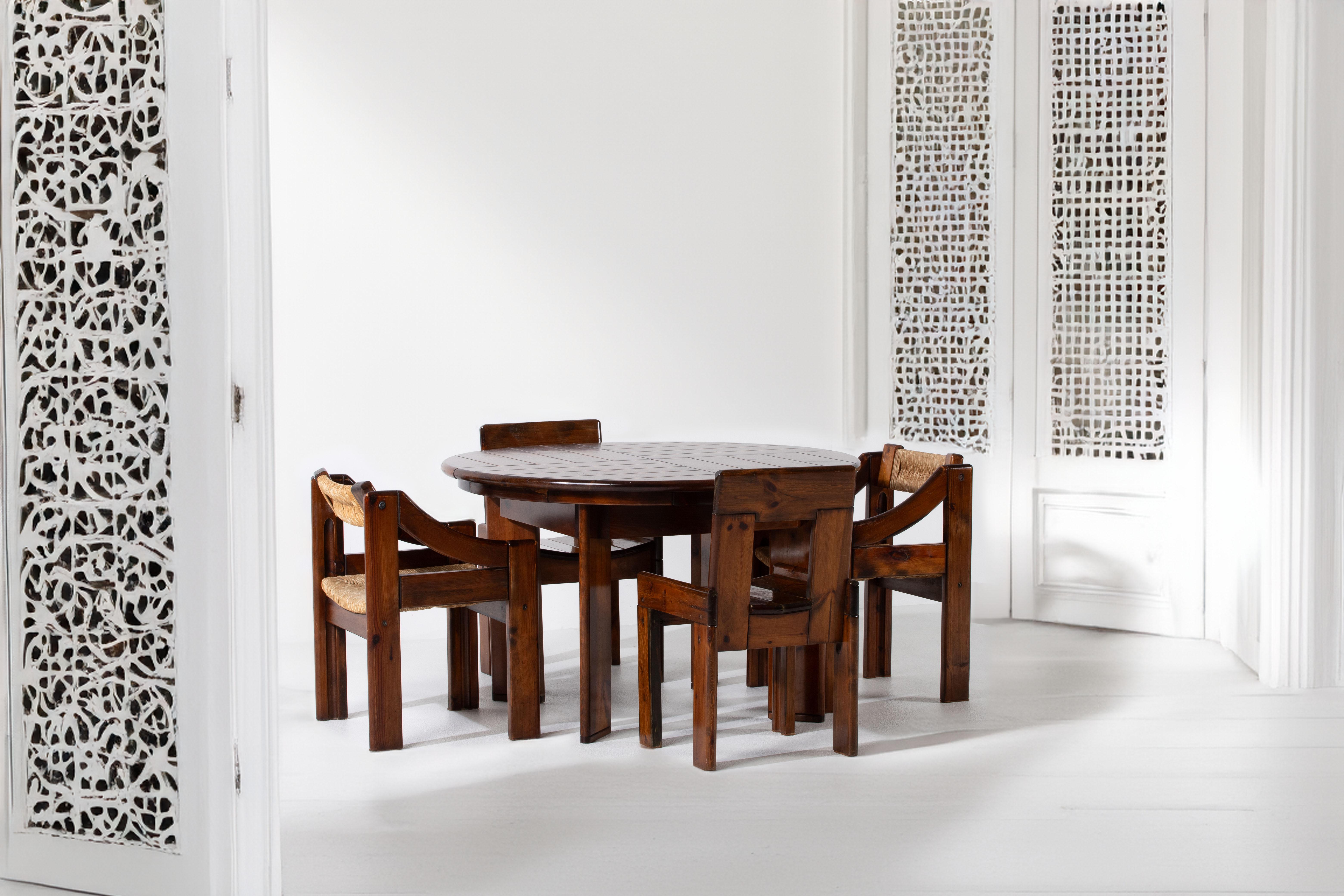 Danois Ensemble de table et chaises brutalistes mi-siècle moderne en vente