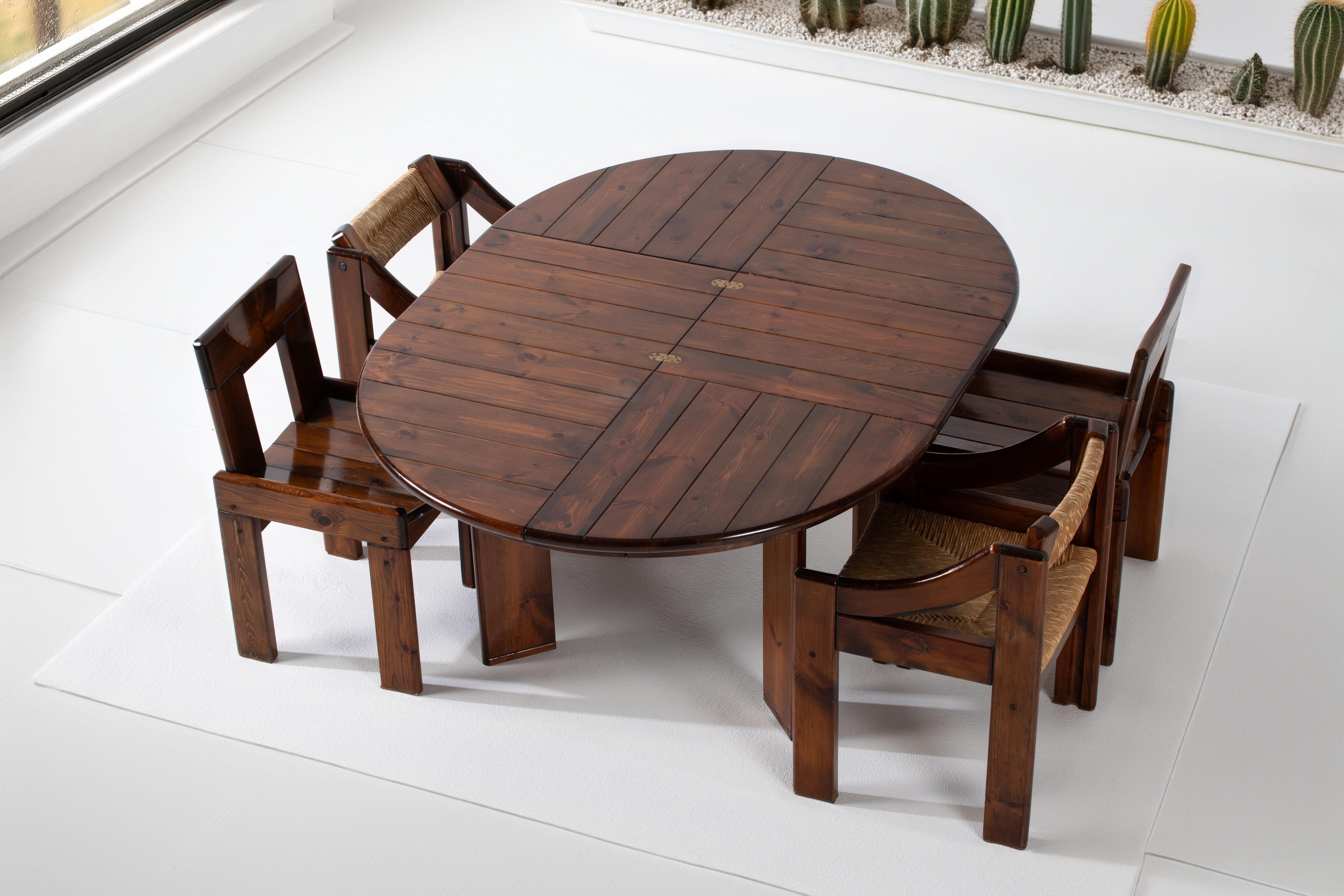 Ensemble de table et chaises brutalistes mi-siècle moderne en vente 1