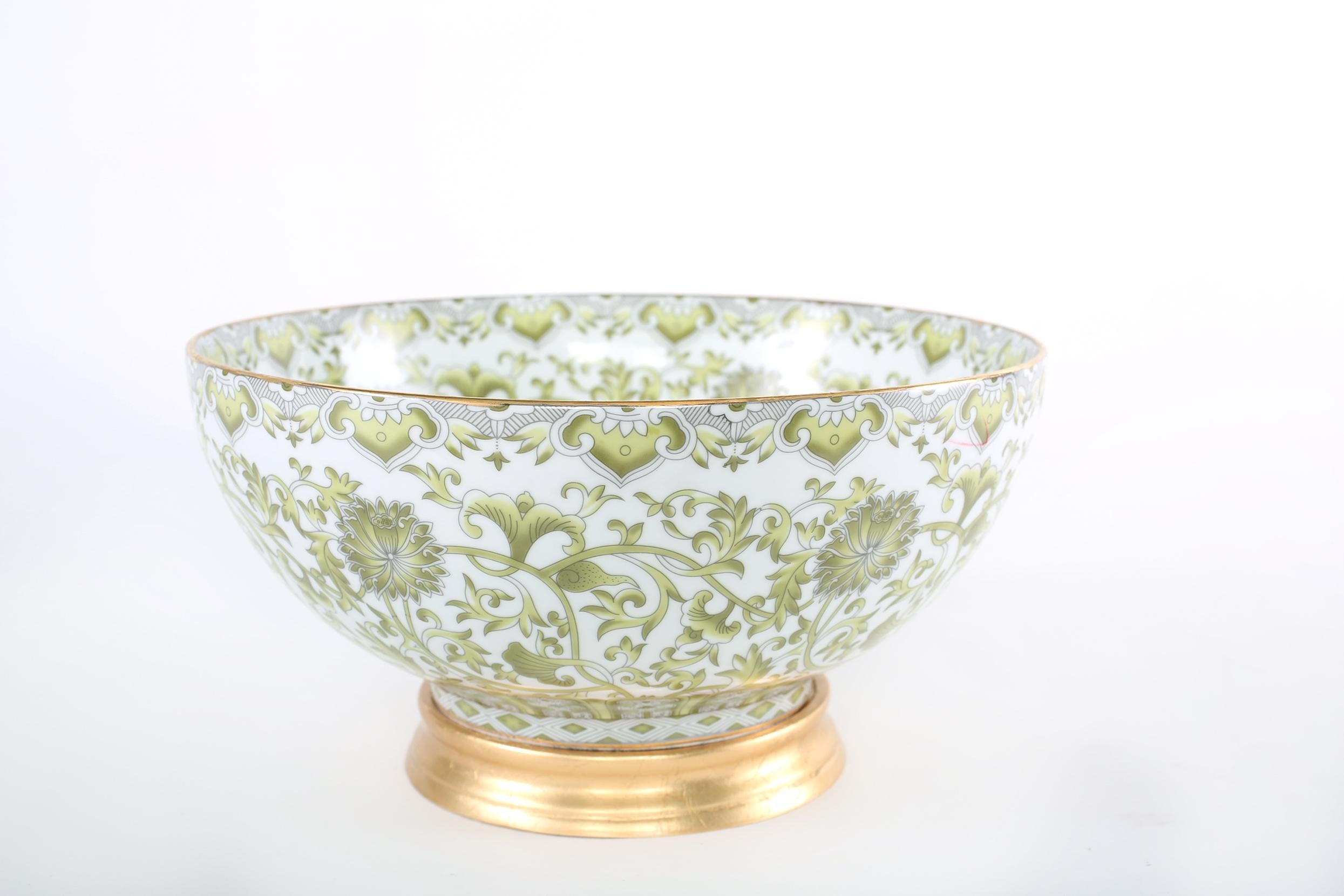 European Mid Century Modern Gilt Porcelain Decorative Bowl 