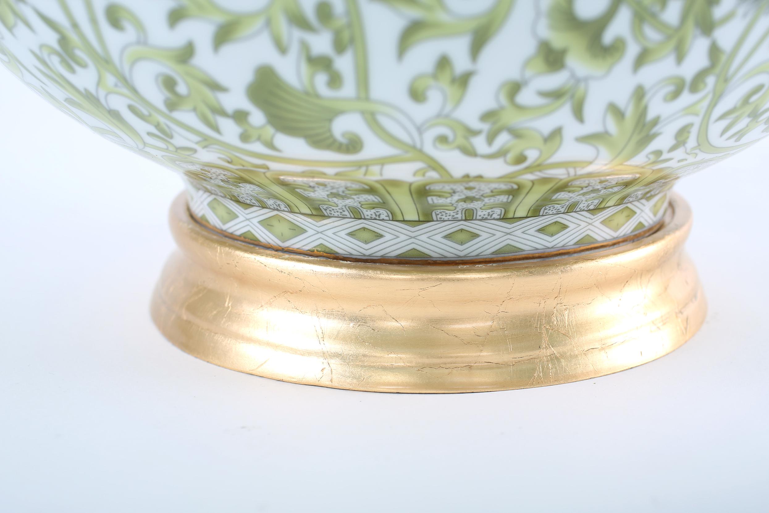 20th Century Mid Century Modern Gilt Porcelain Decorative Bowl 