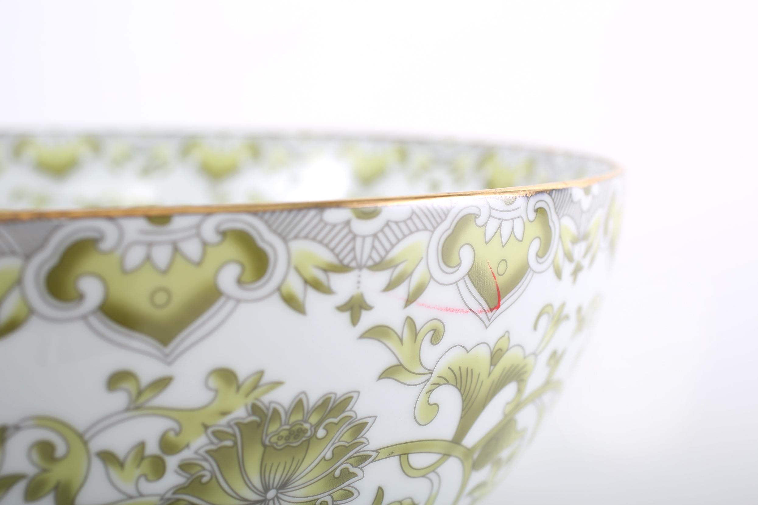 Mid Century Modern Gilt Porcelain Decorative Bowl  1