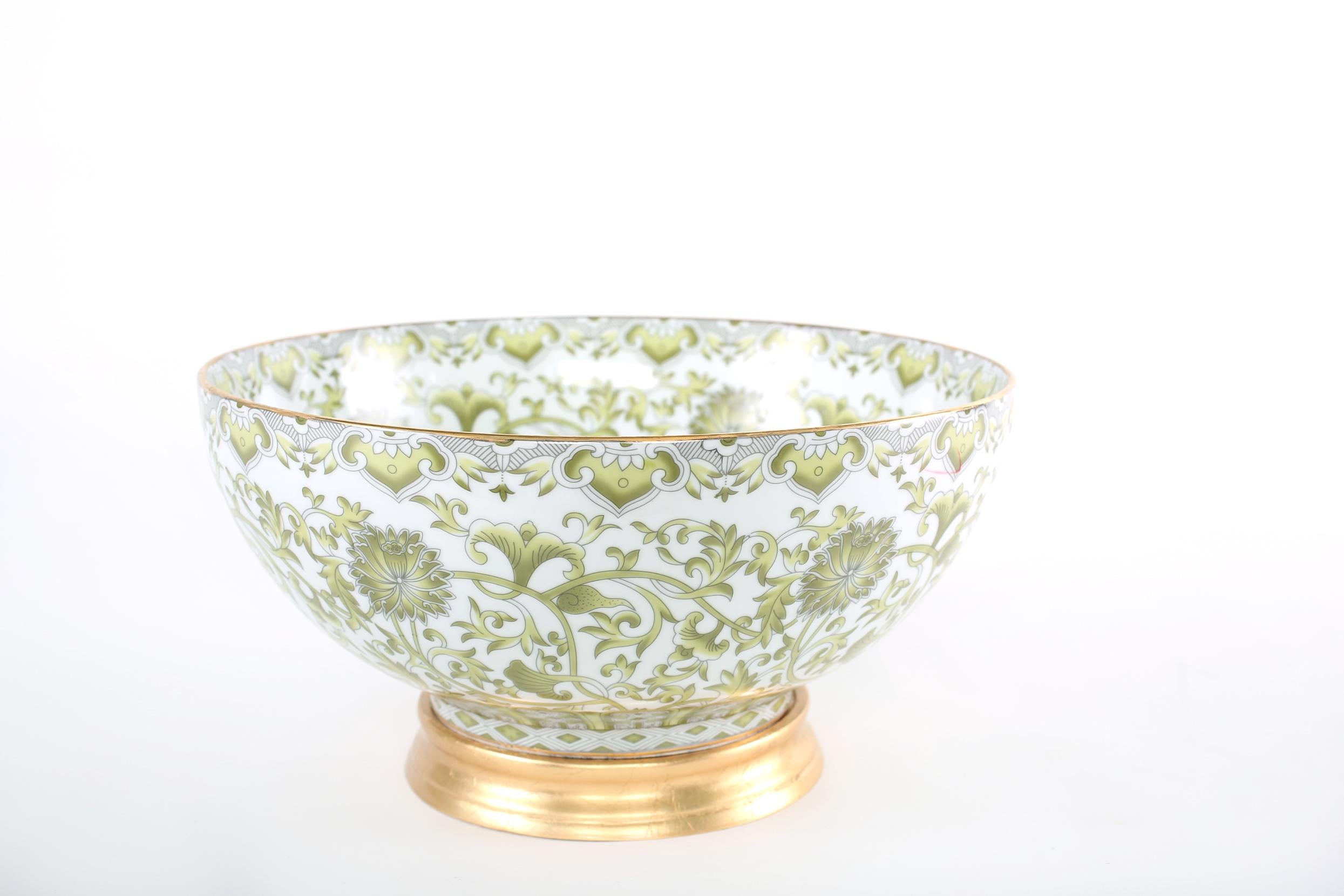 Mid Century Modern Gilt Porcelain Decorative Bowl  2