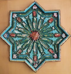 Mid Century Moroccan 8-Pointed Star Wall Art. Wood Starburst Sunburst Rare.