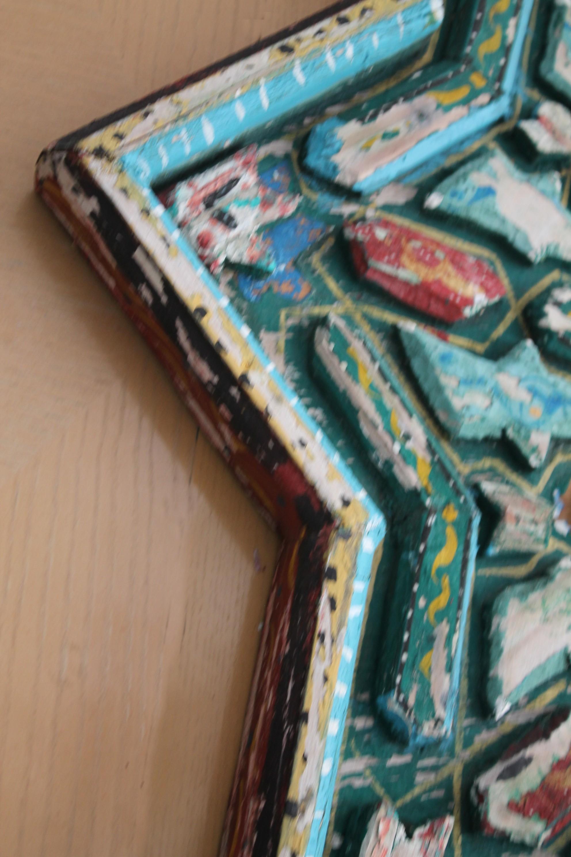 Mid Century Marokkanische 8-Pointed Star Wandkunst. Wood Starburst Sunburst Rare. im Zustand „Relativ gut“ im Angebot in Peoria, AZ