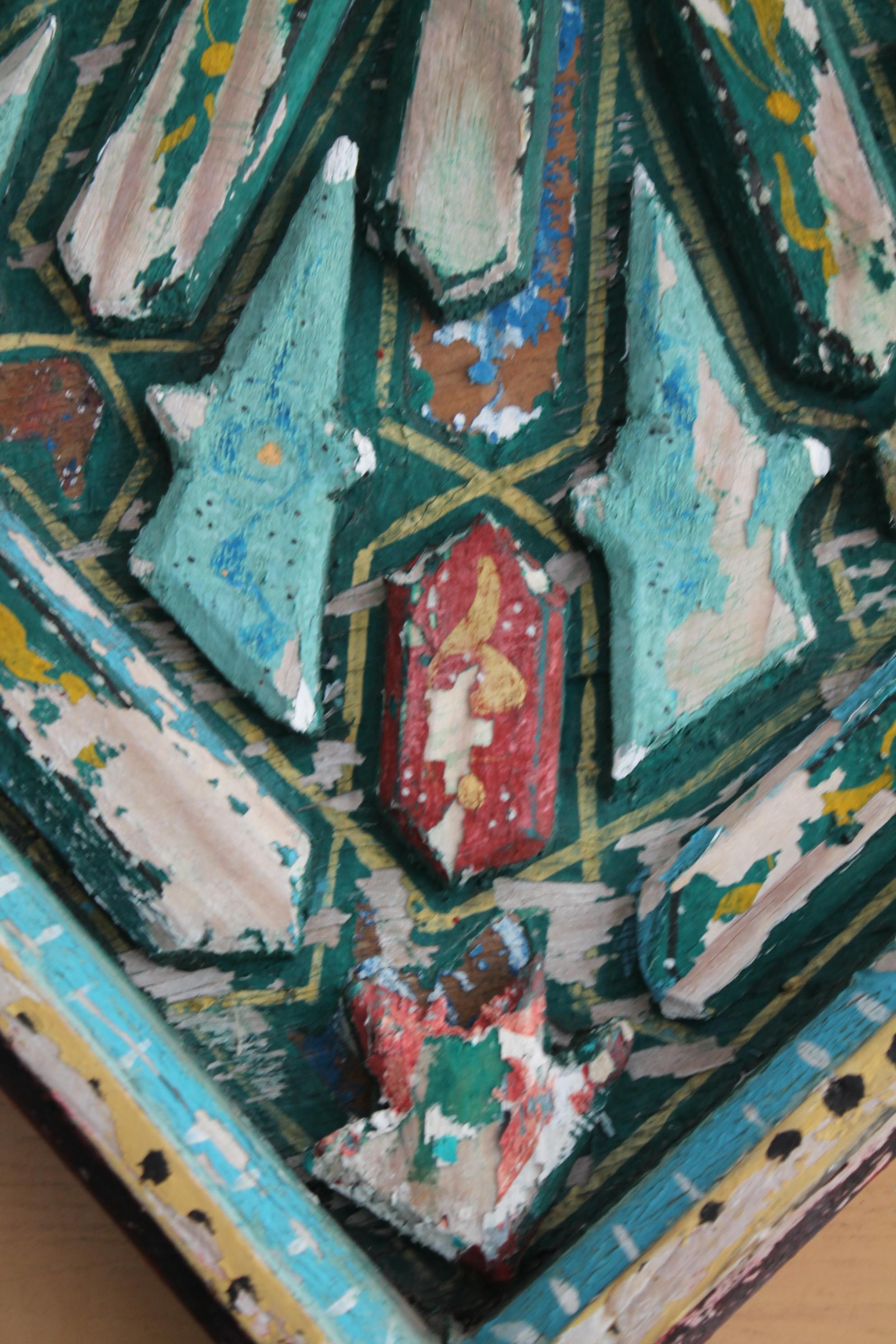 Mid Century Moroccan 8-Pointed Star Wall Art. Wood Starburst Sunburst Rare. For Sale 1