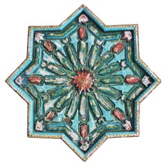 Art mural marocain du milieu du siècle, étoile à 8 branches Wood Starburst Sunburst Rare.