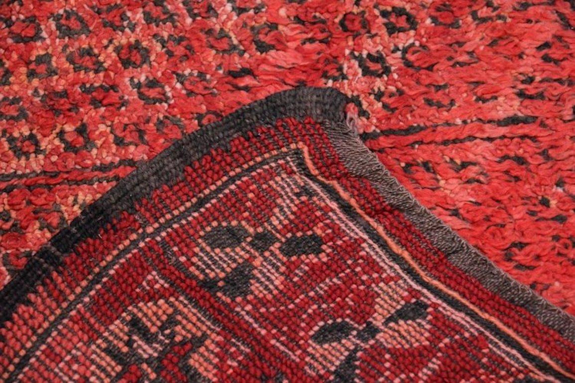 Annodato a mano Tappeto marocchino di metà secolo - 6' 5