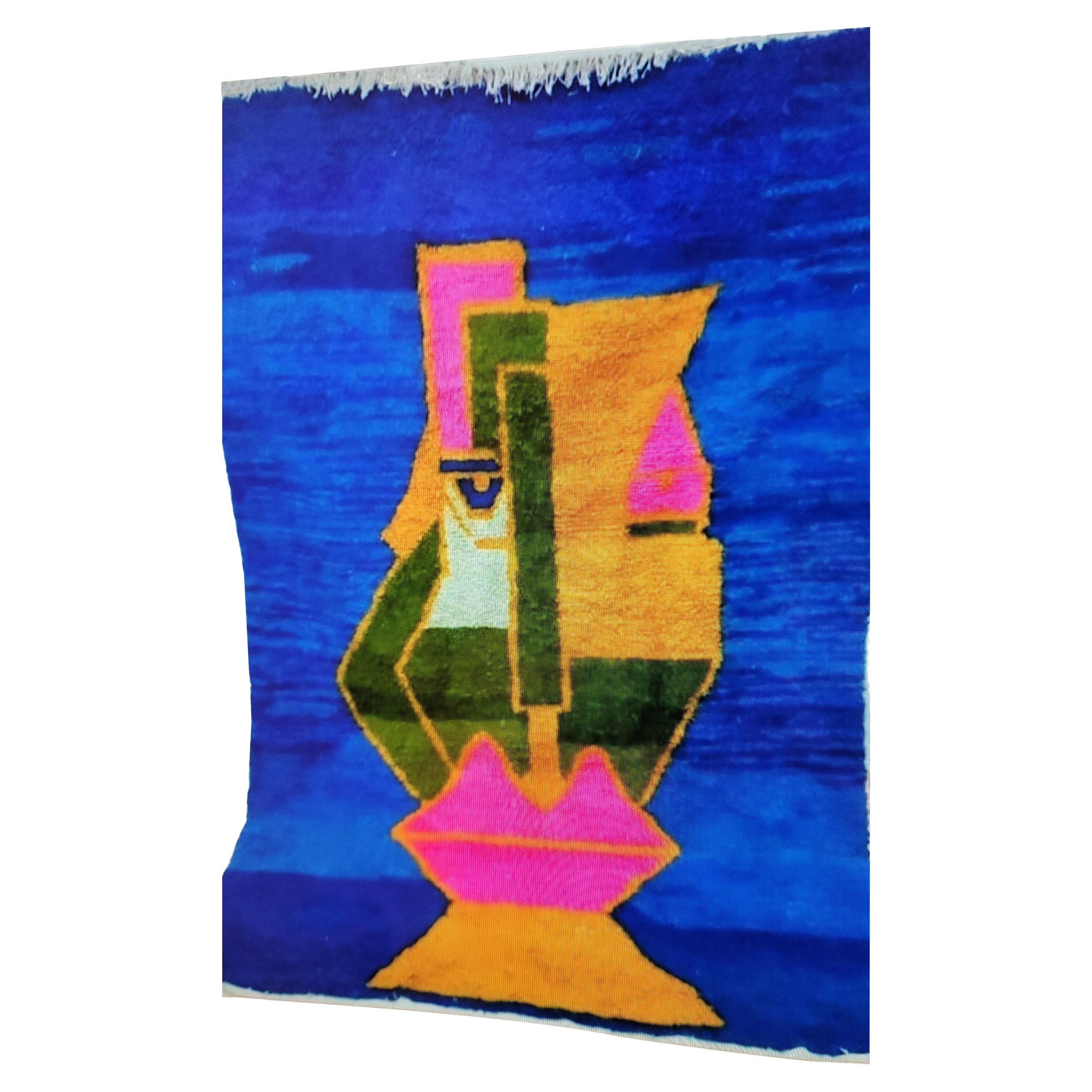 Mid-Century Moroccan Hand-Knotted Rug