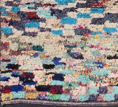 Midcentury Moroccan Rug with Colorful Checkerboard Design