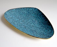 1960s Bowl, Turquoise Gold Blue,  Brass