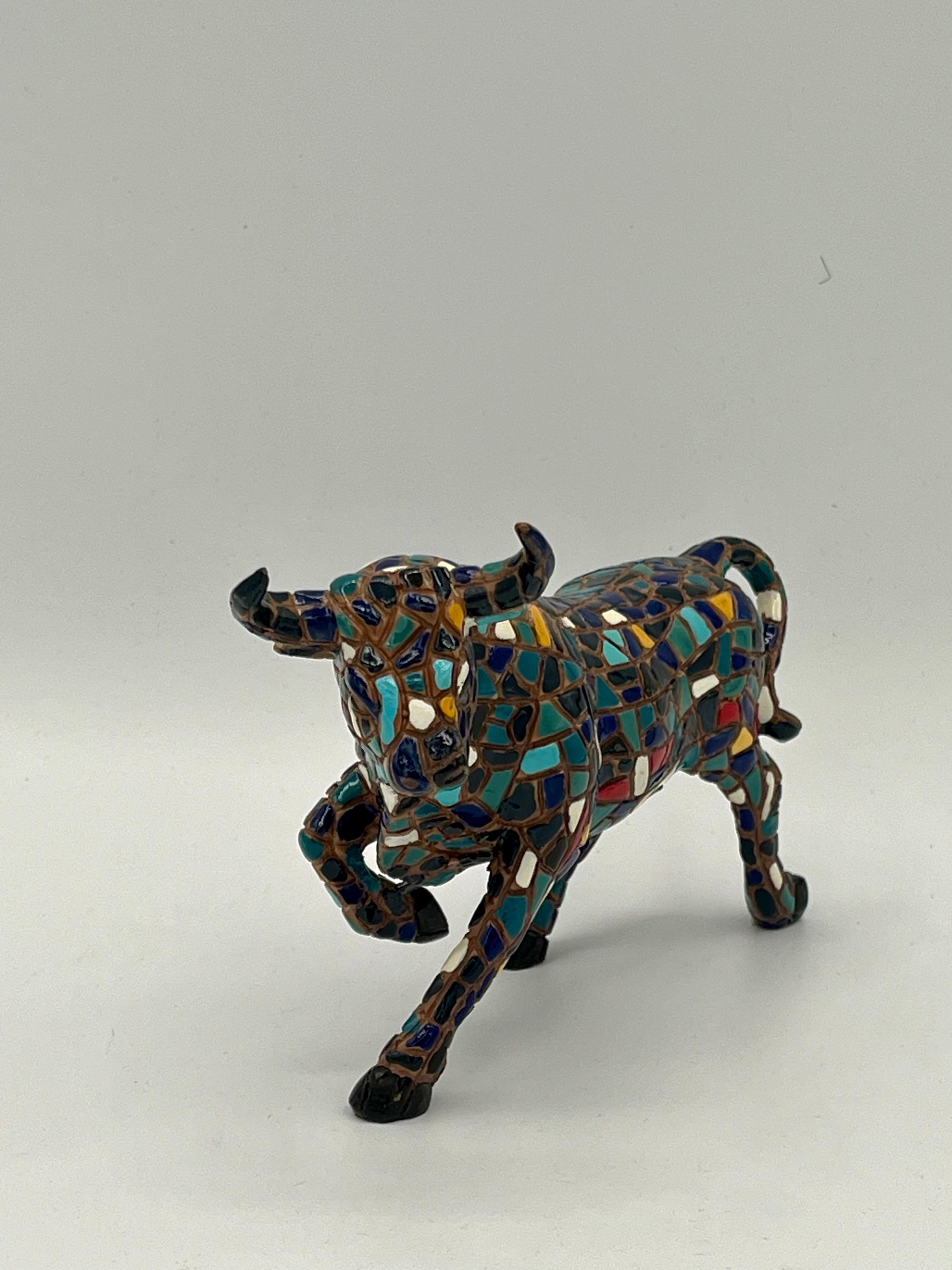 Mid-Century Modern Tile en céramique Bull du milieu du siècle dernier d'après Genaro Alvarez en vente