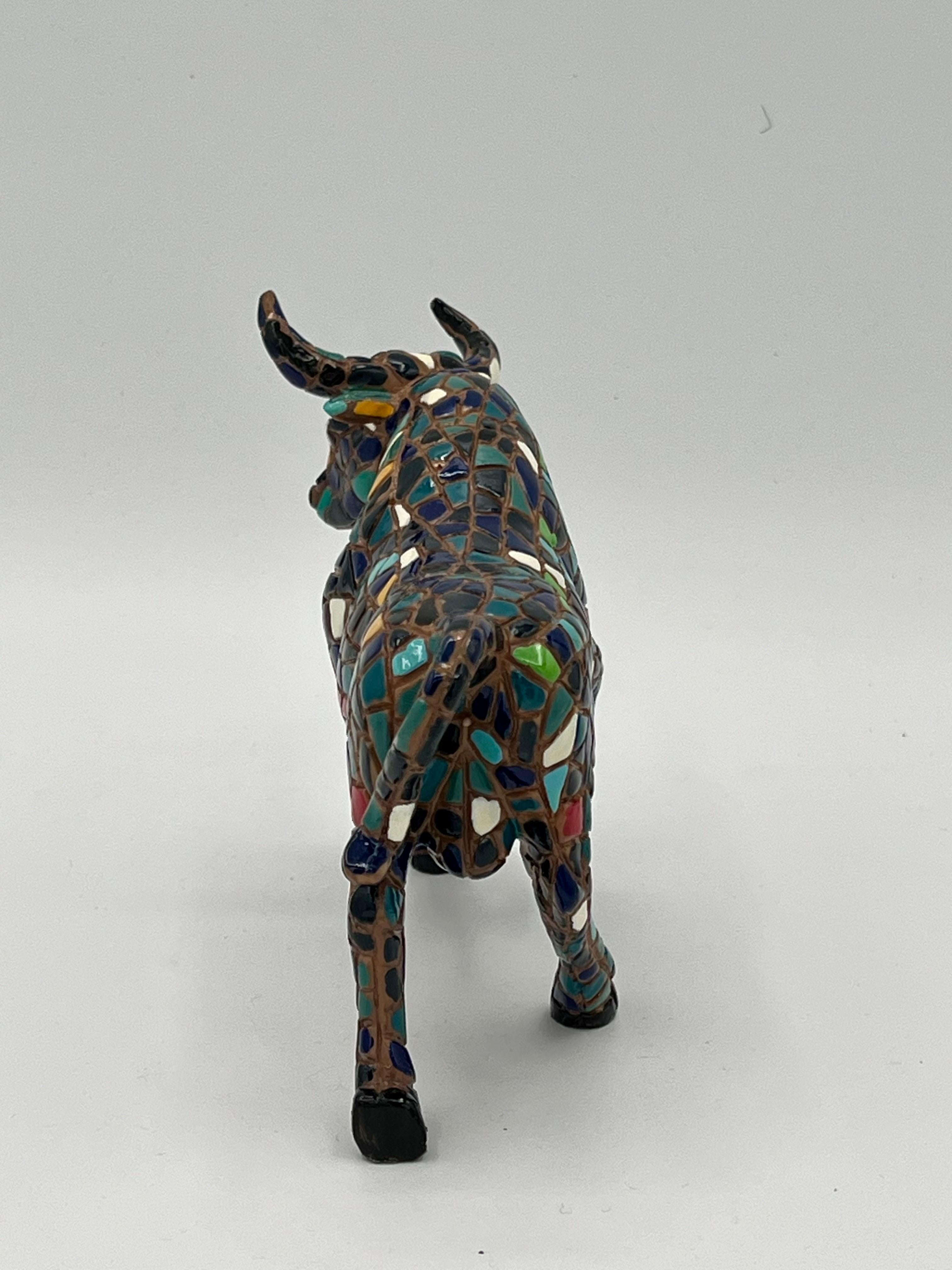 Tile en céramique Bull du milieu du siècle dernier d'après Genaro Alvarez en vente 1