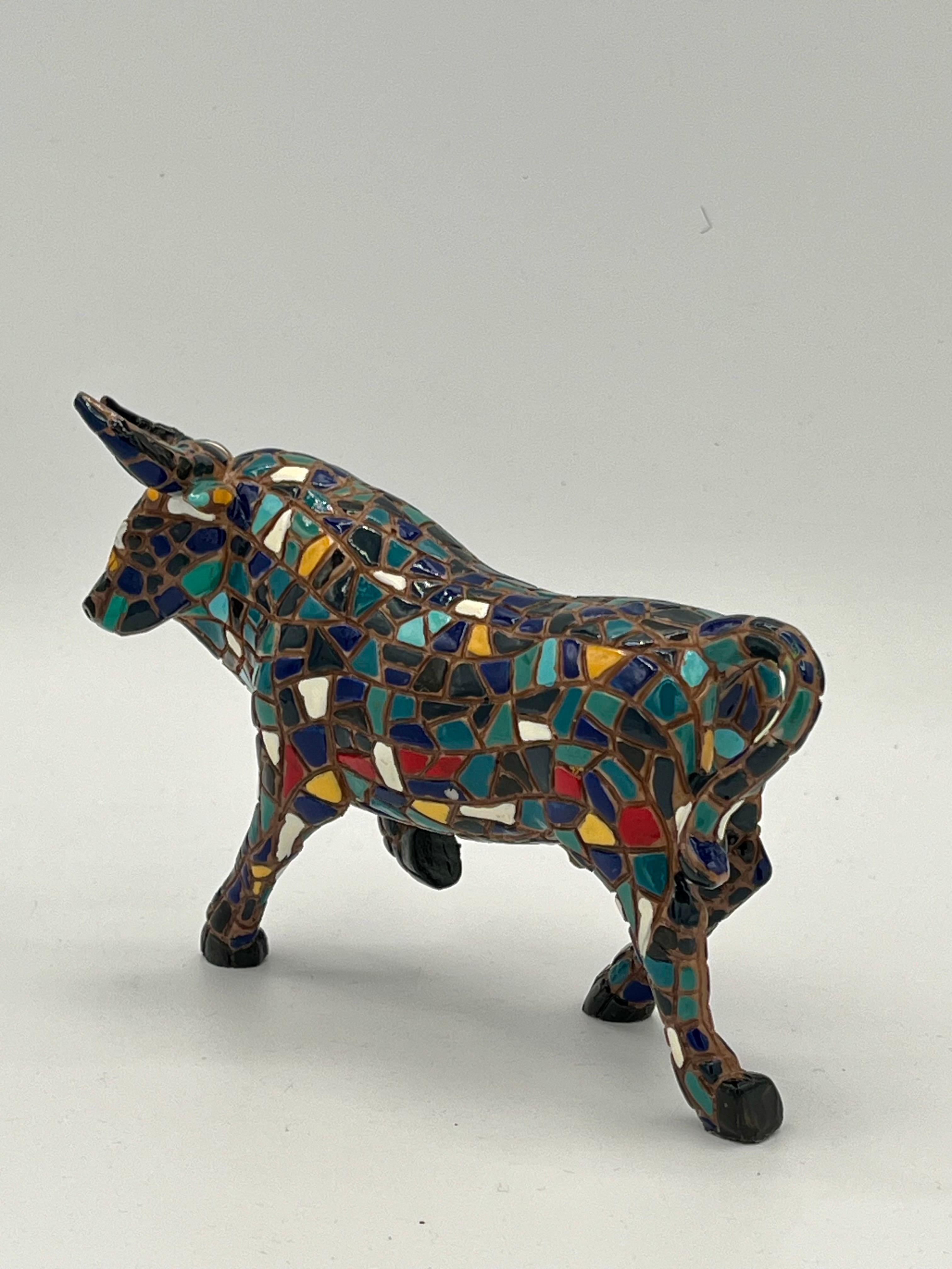 Tile en céramique Bull du milieu du siècle dernier d'après Genaro Alvarez en vente 2