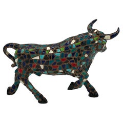 Tile en céramique Bull du milieu du siècle dernier d'après Genaro Alvarez