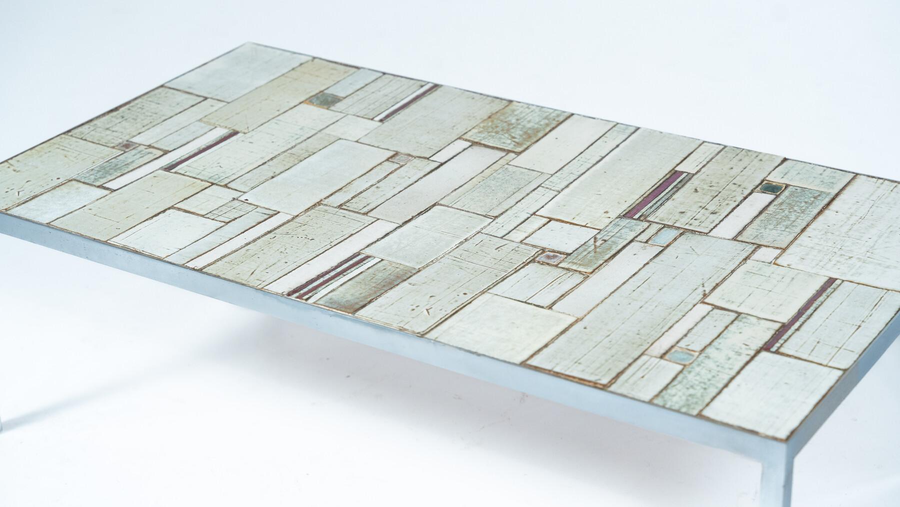 Table basse en mosaïque du milieu du siècle attribuée à Pia Manu, 1970 en vente 6