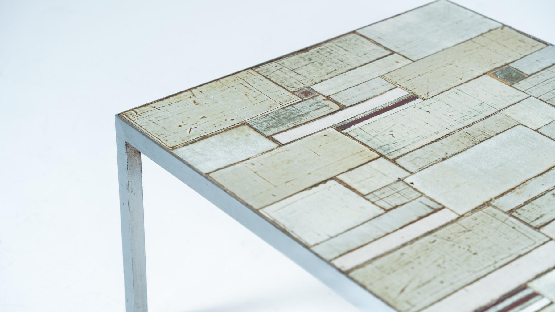 Table basse en mosaïque du milieu du siècle attribuée à Pia Manu, 1970 en vente 3