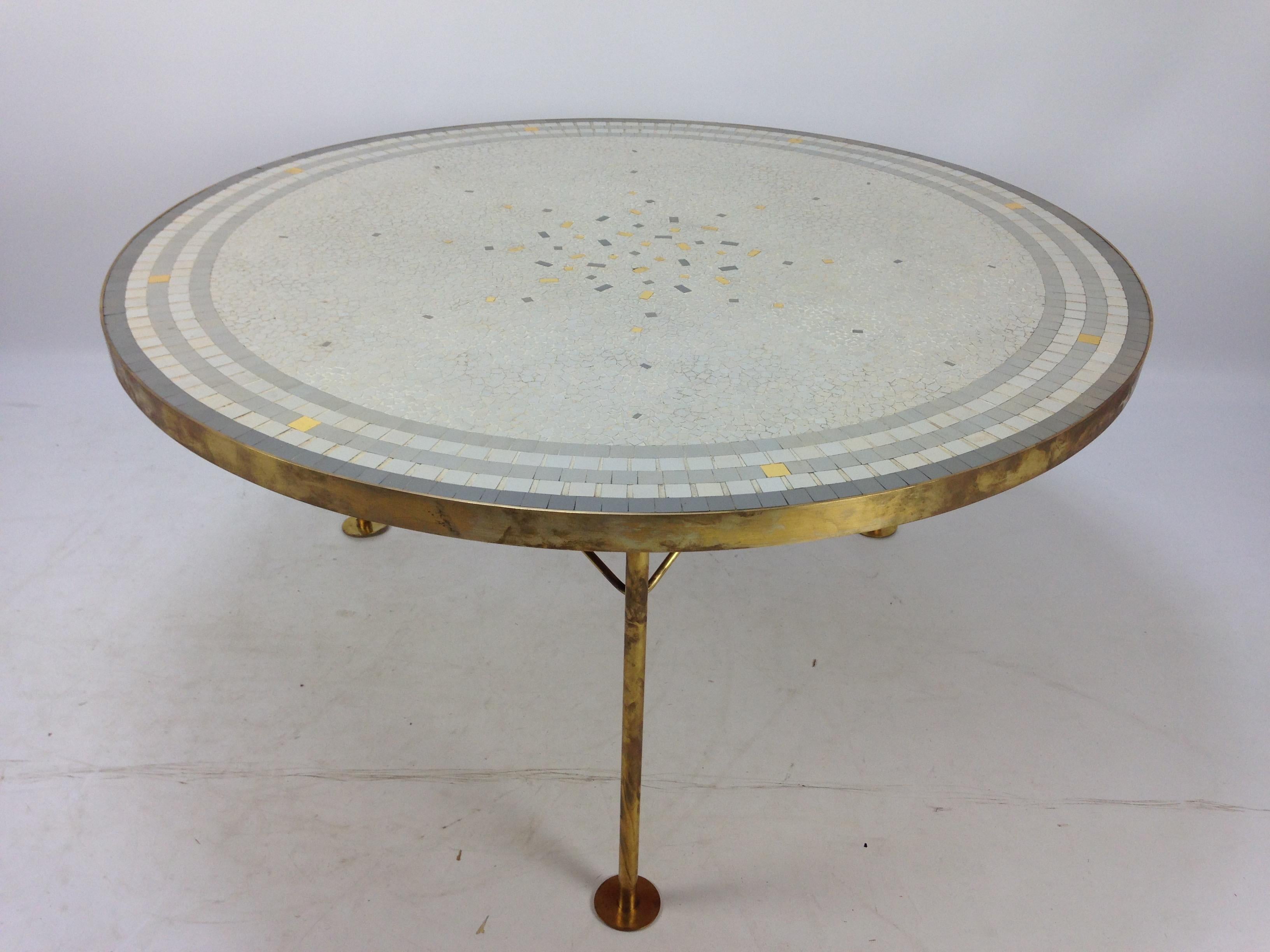 German Mid Century Mosaic Coffee Table by Berthold Müller, 1950s For Sale