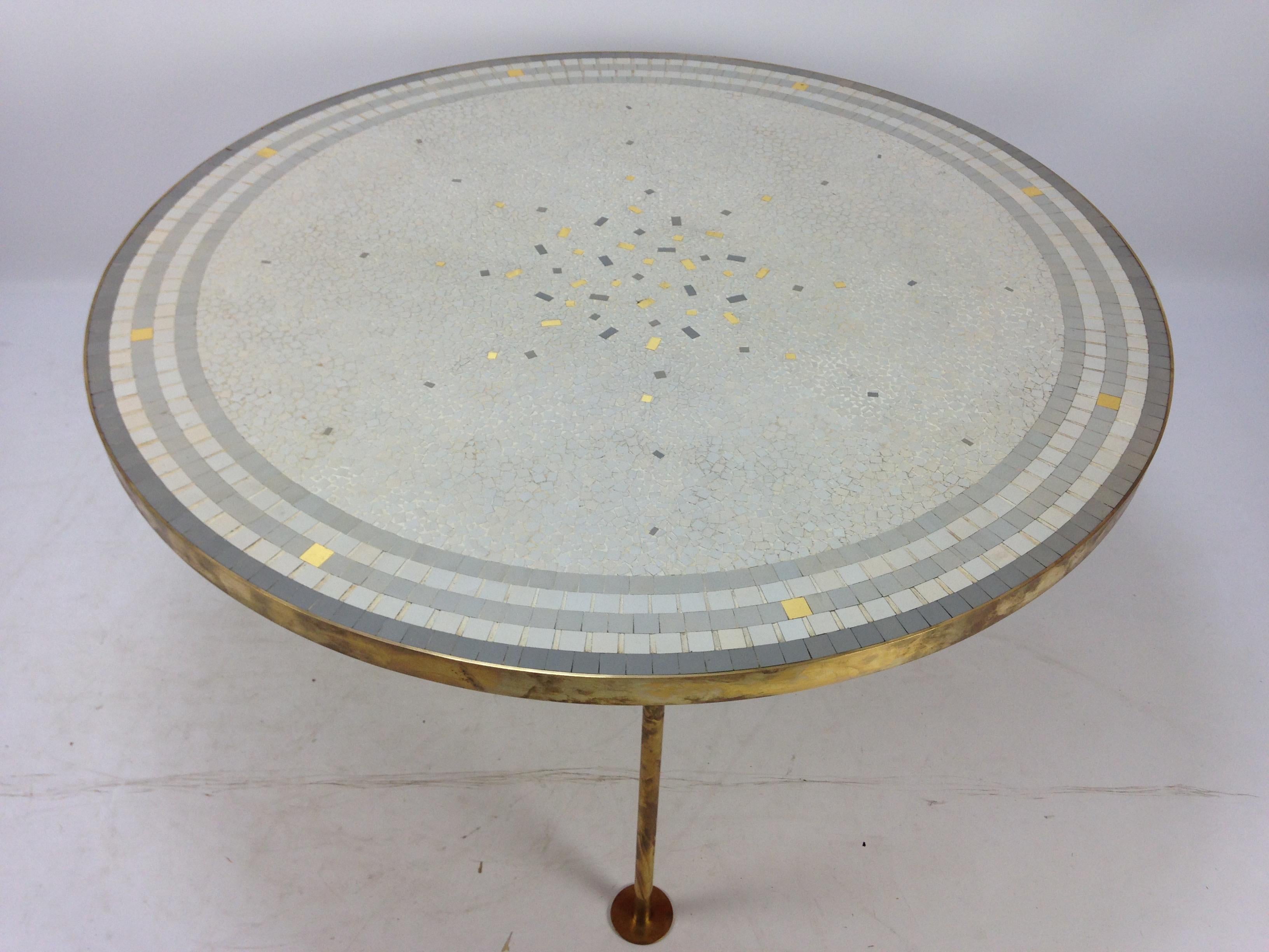 Mid Century Mosaic Coffee Table by Berthold Müller, 1950s In Good Condition For Sale In Oud Beijerland, NL