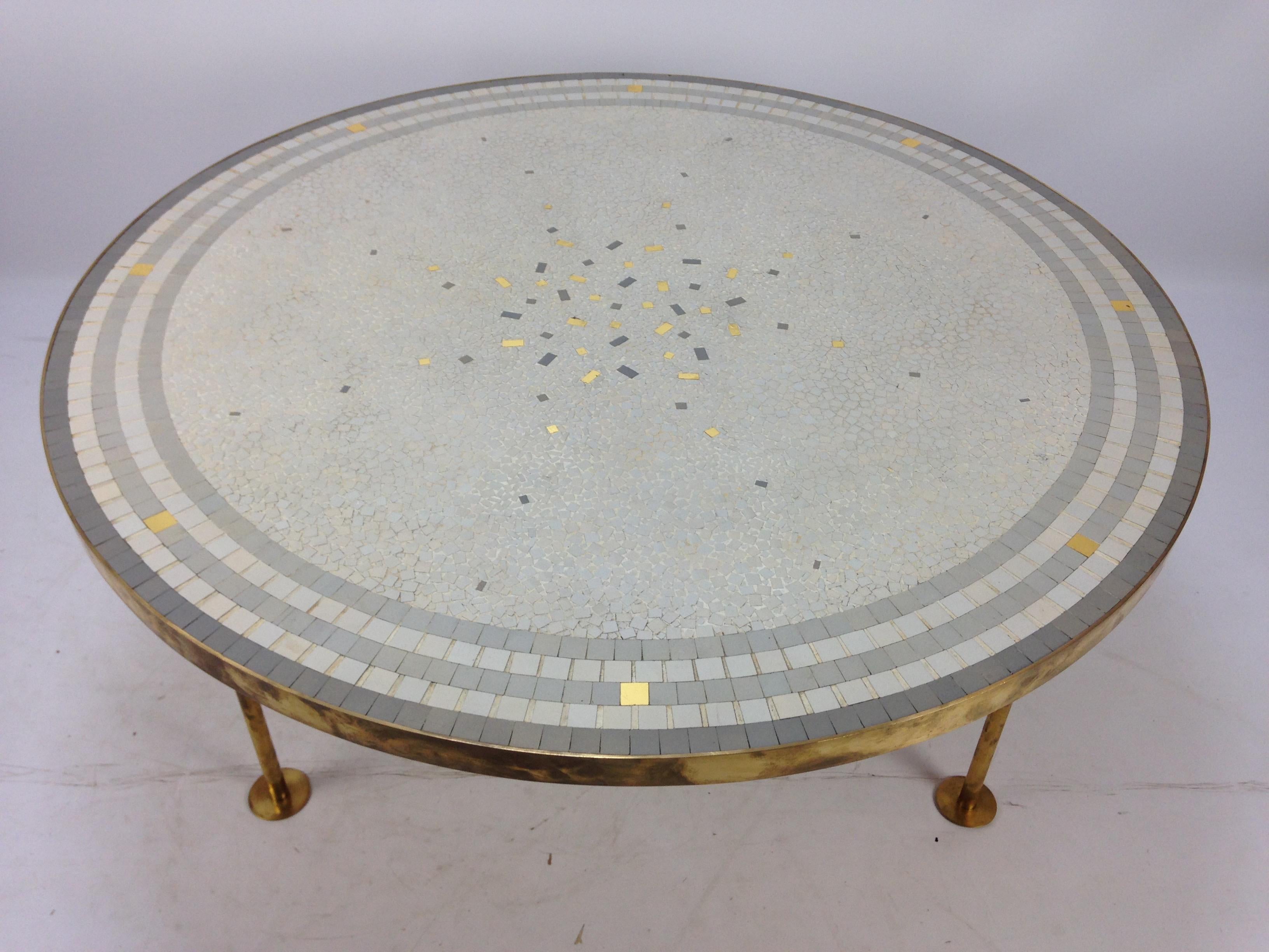 Mid Century Mosaic Coffee Table by Berthold Müller, 1950s For Sale 1