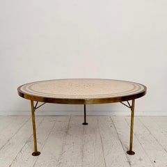 Mid-Century Mosaic Coffee Table by Berthold Müller, Brass, Tile, Germany, 1950