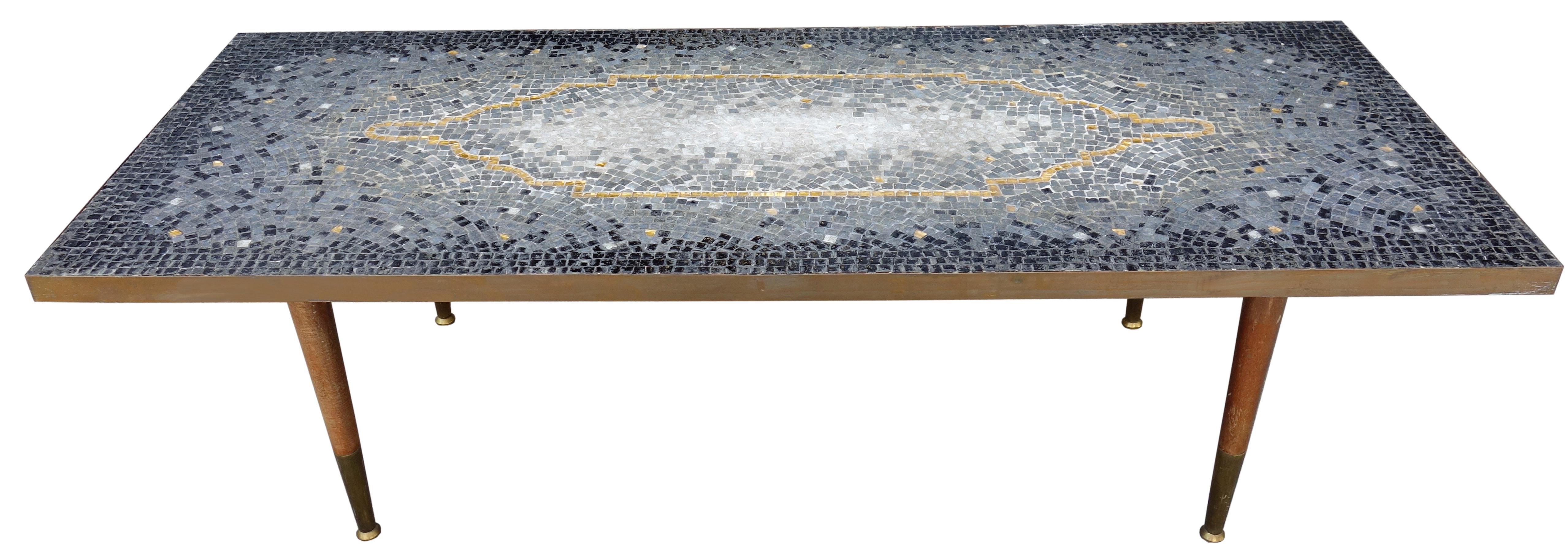 Mosaik-Couchtisch aus der Mitte des Jahrhunderts von Genaro Alvarez (Moderne der Mitte des Jahrhunderts) im Angebot