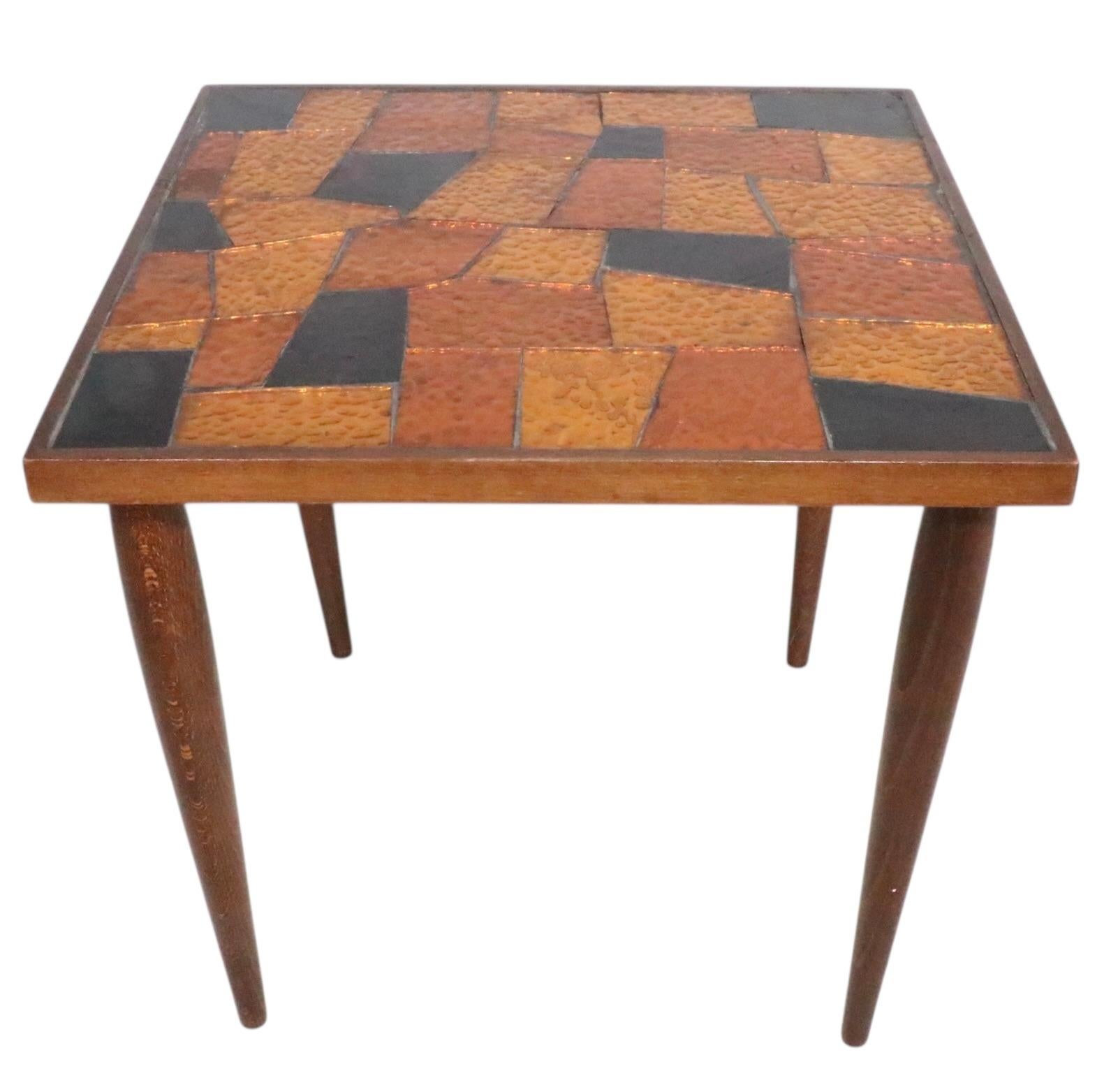 20ième siècle Table en verre mosaïque du milieu du siècle par George Briard en vente