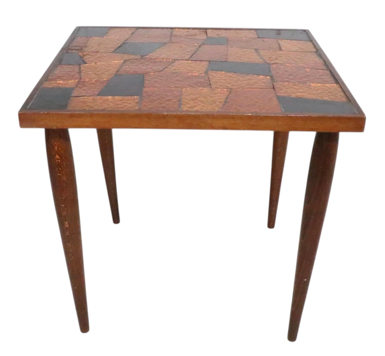 Verre Table en verre mosaïque du milieu du siècle par George Briard en vente