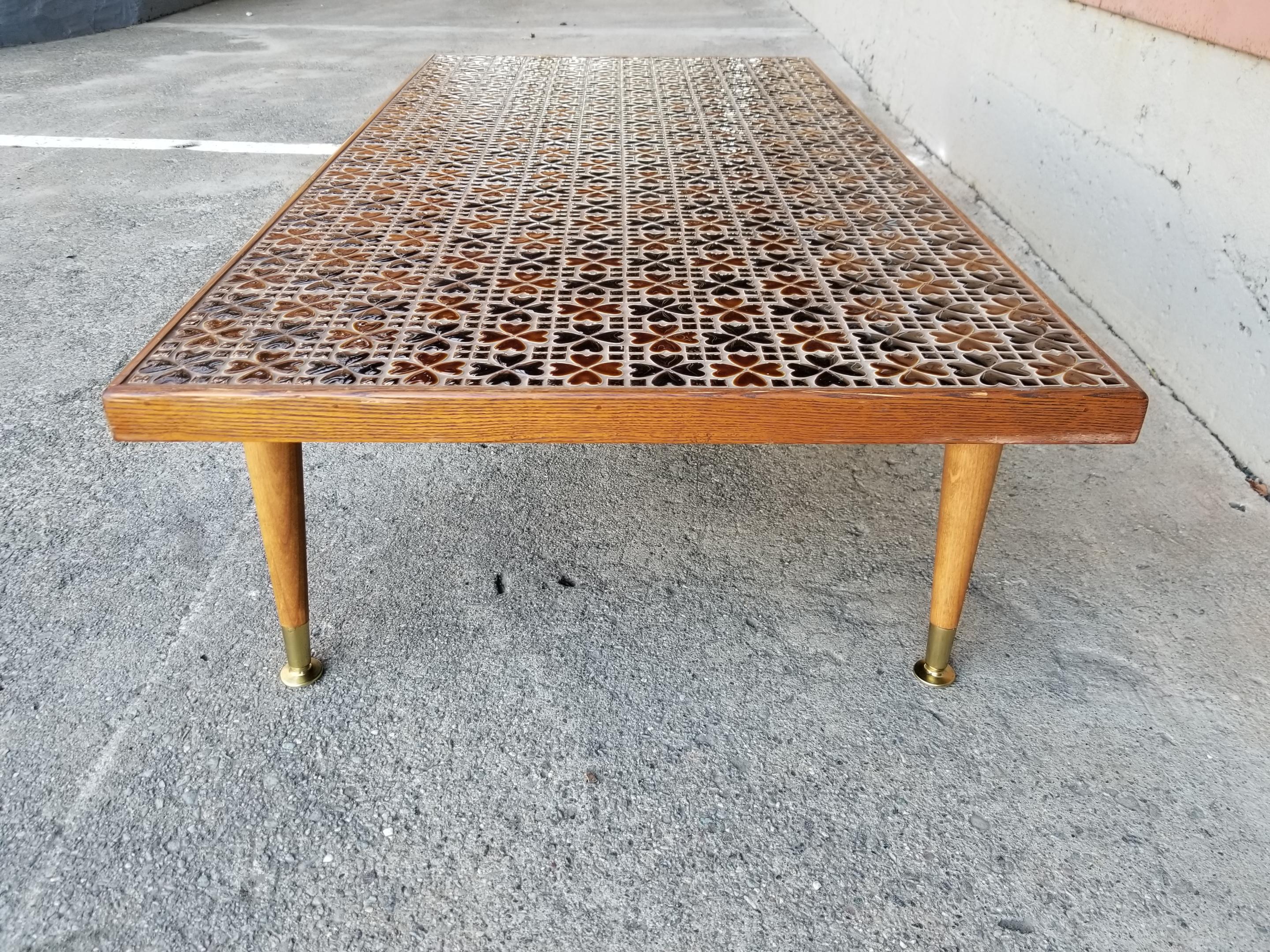 Mid-Century Modern Midcentury Mosaic Tile Coffee Table