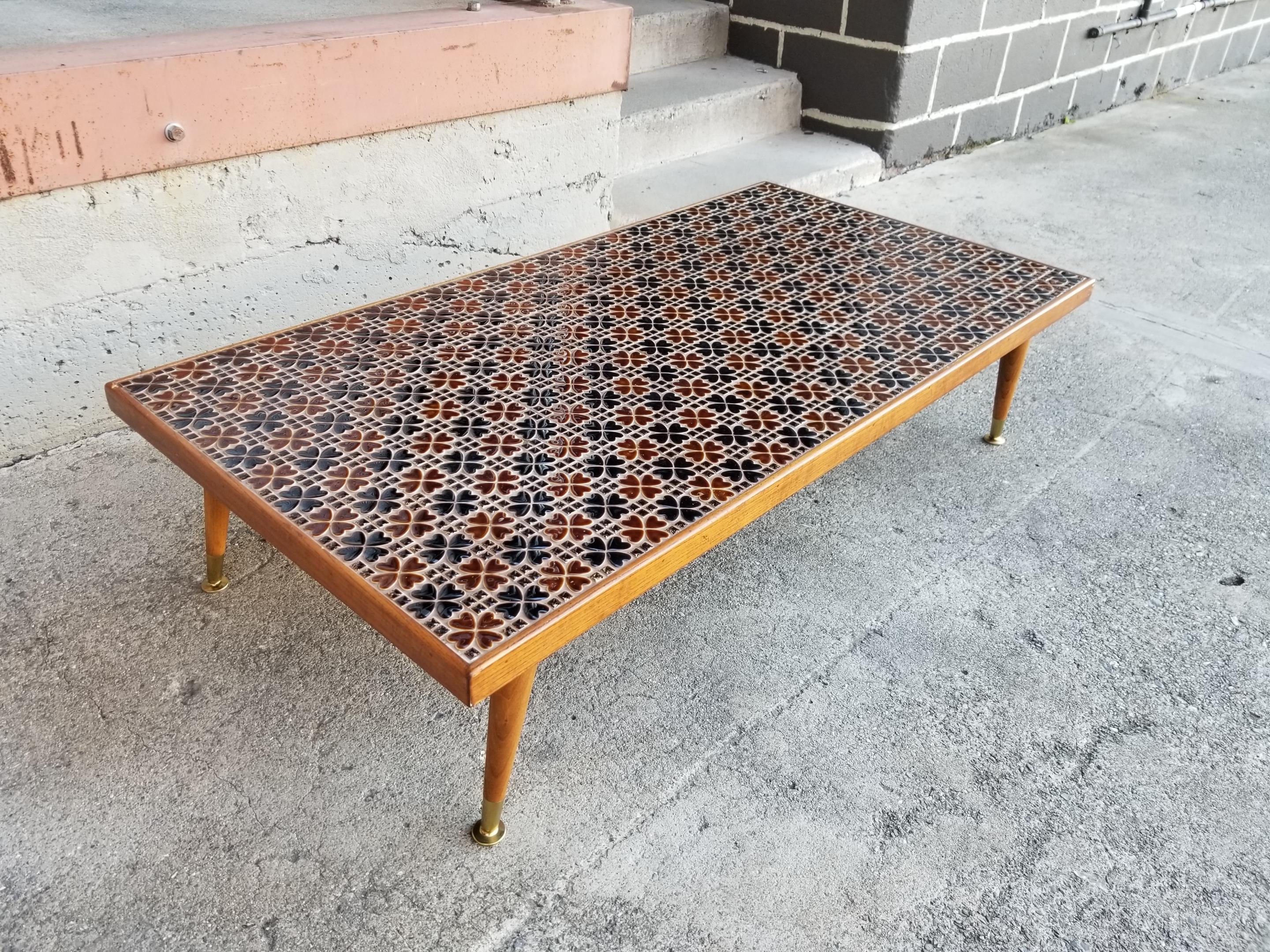 Midcentury Mosaic Tile Coffee Table In Good Condition In Fulton, CA