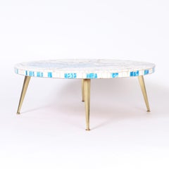 Mid-Century Mosaic Tile Top Coffee Table