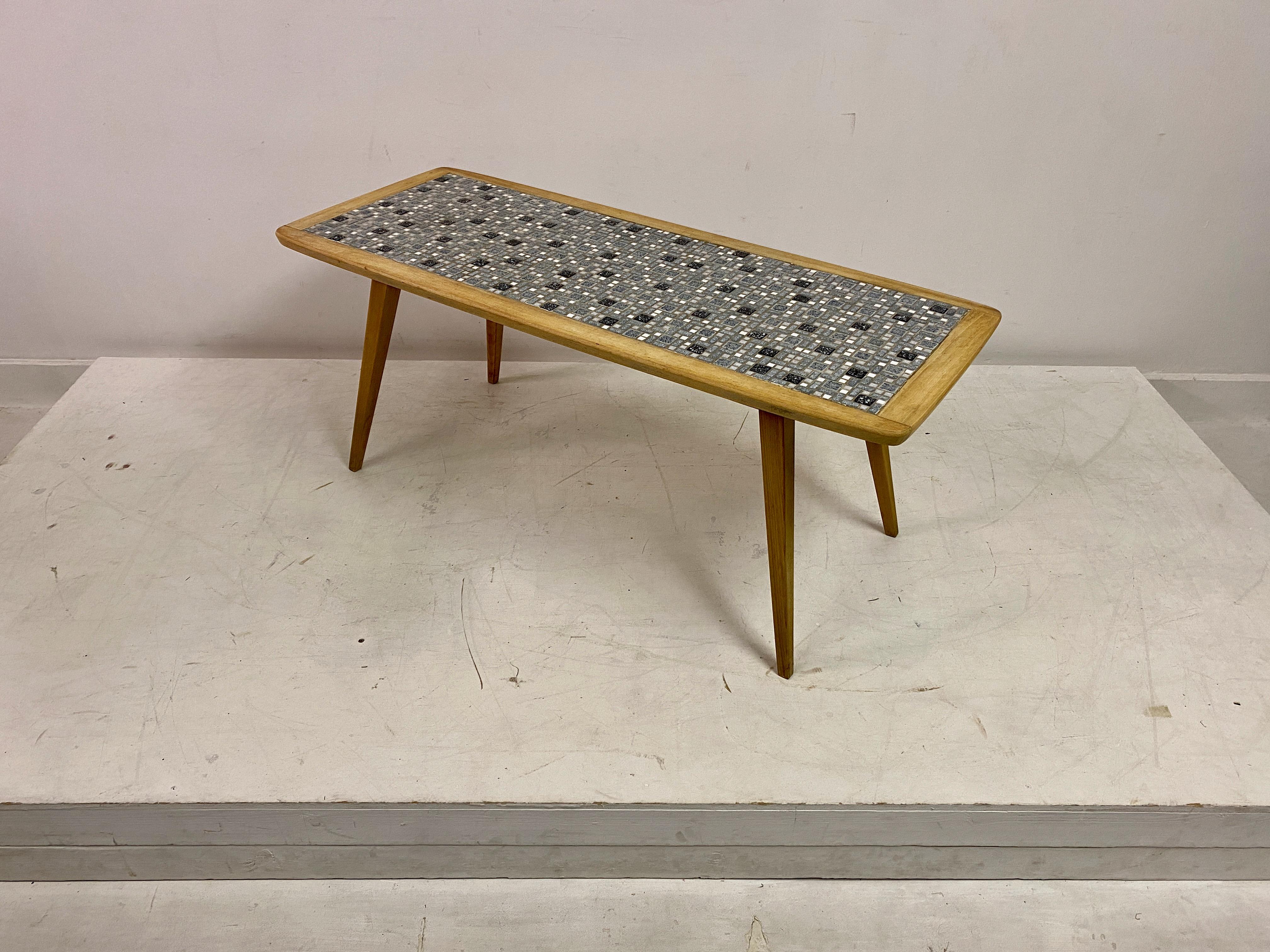 Mid Century Mosaic Tile Top Table For Sale 3
