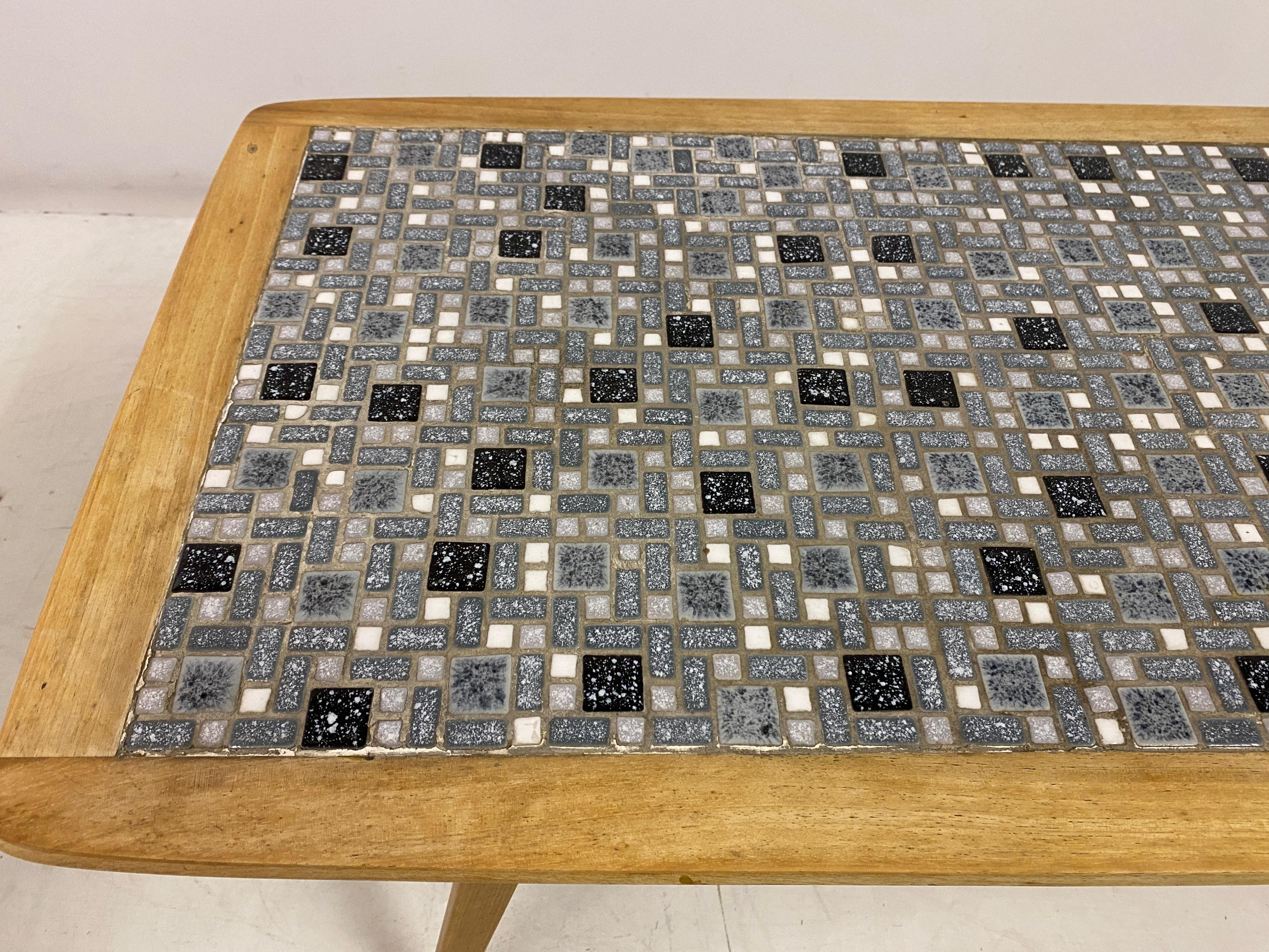 Mid Century Mosaic Tile Top Table In Good Condition For Sale In London, London