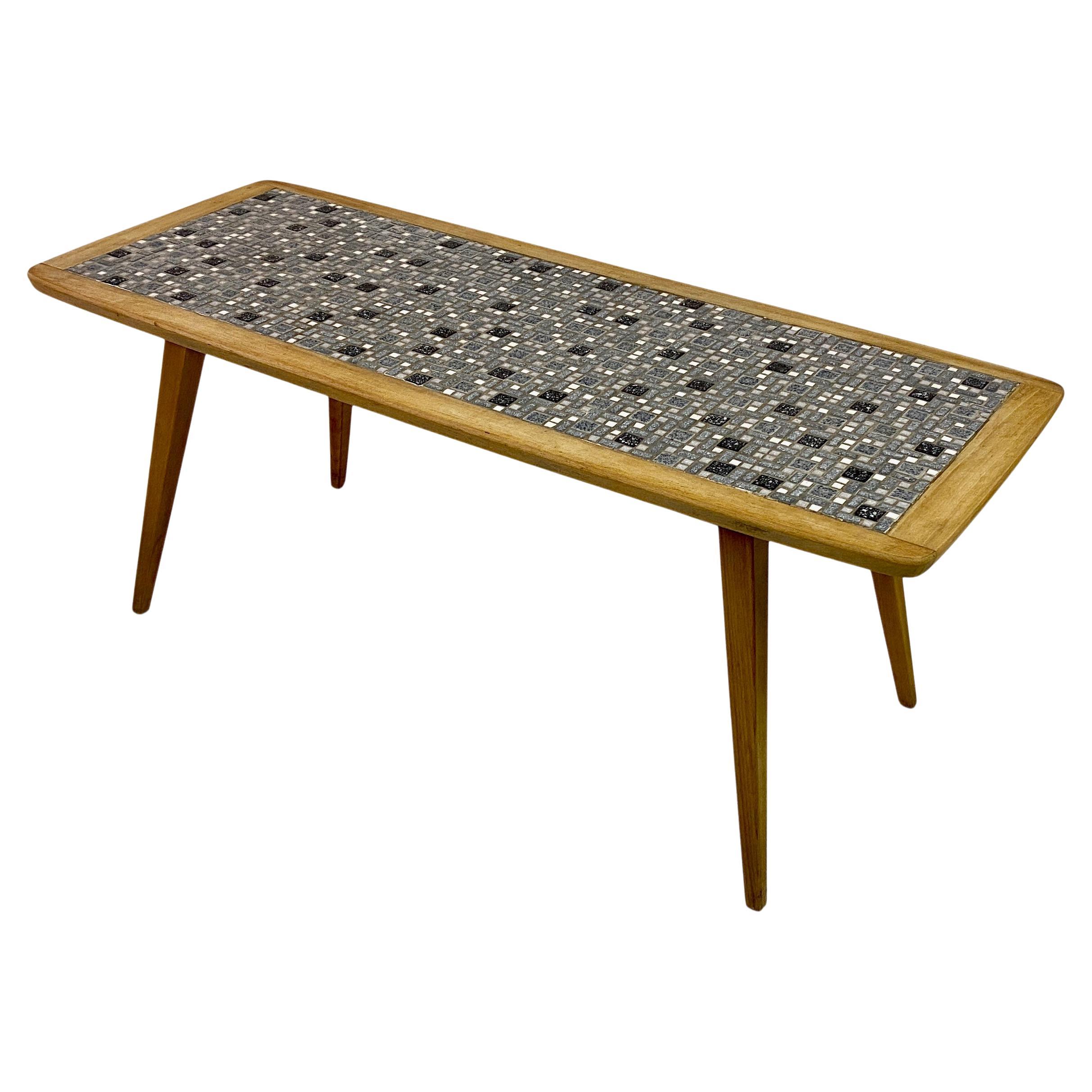 Mid Century Mosaic Tile Top Table For Sale