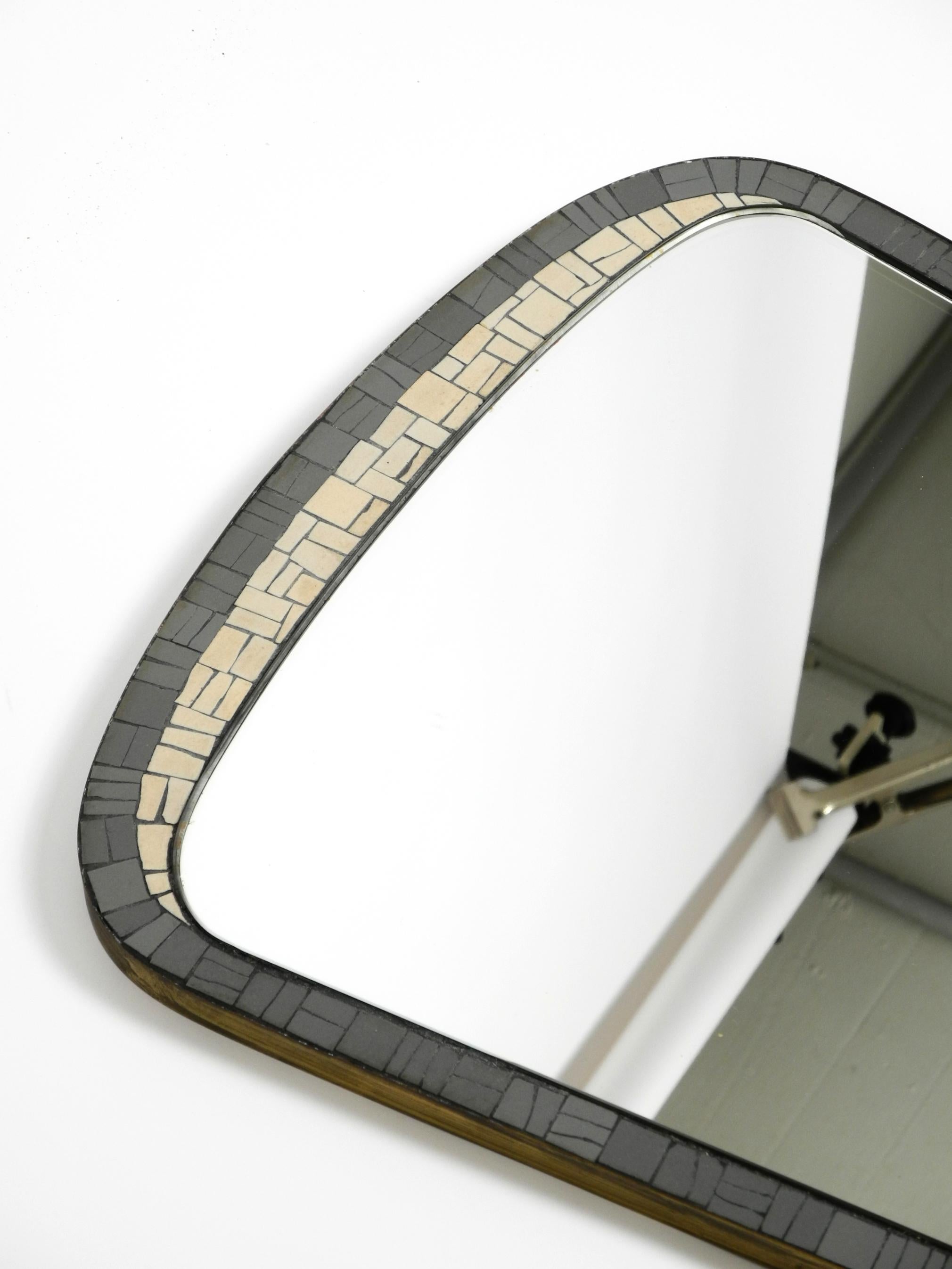 Miroir mural en mosaïque du milieu du siècle avec cadre en laiton lourd par Münchner Zierspiegel en vente 6