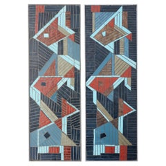 Mosaik-Wandteller aus der Jahrhundertmitte von W. Zimmermann für Ritter, 2 Exemplare