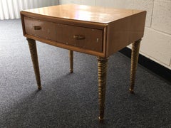 Midcentury Mother of Pearl and Gilt Bedside Table