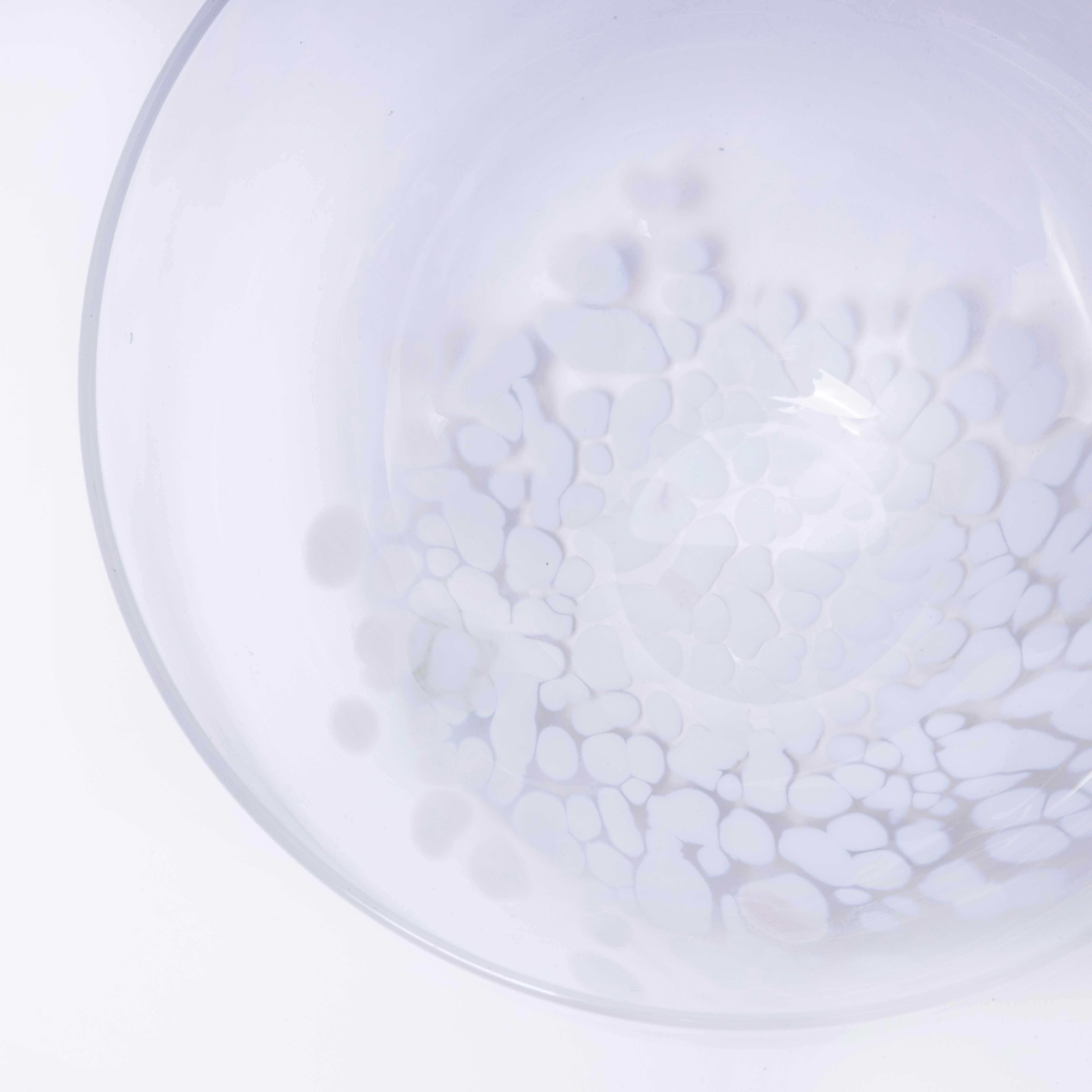Scandinavian Mid Century Mottled Goto Glass Bowl For Sale